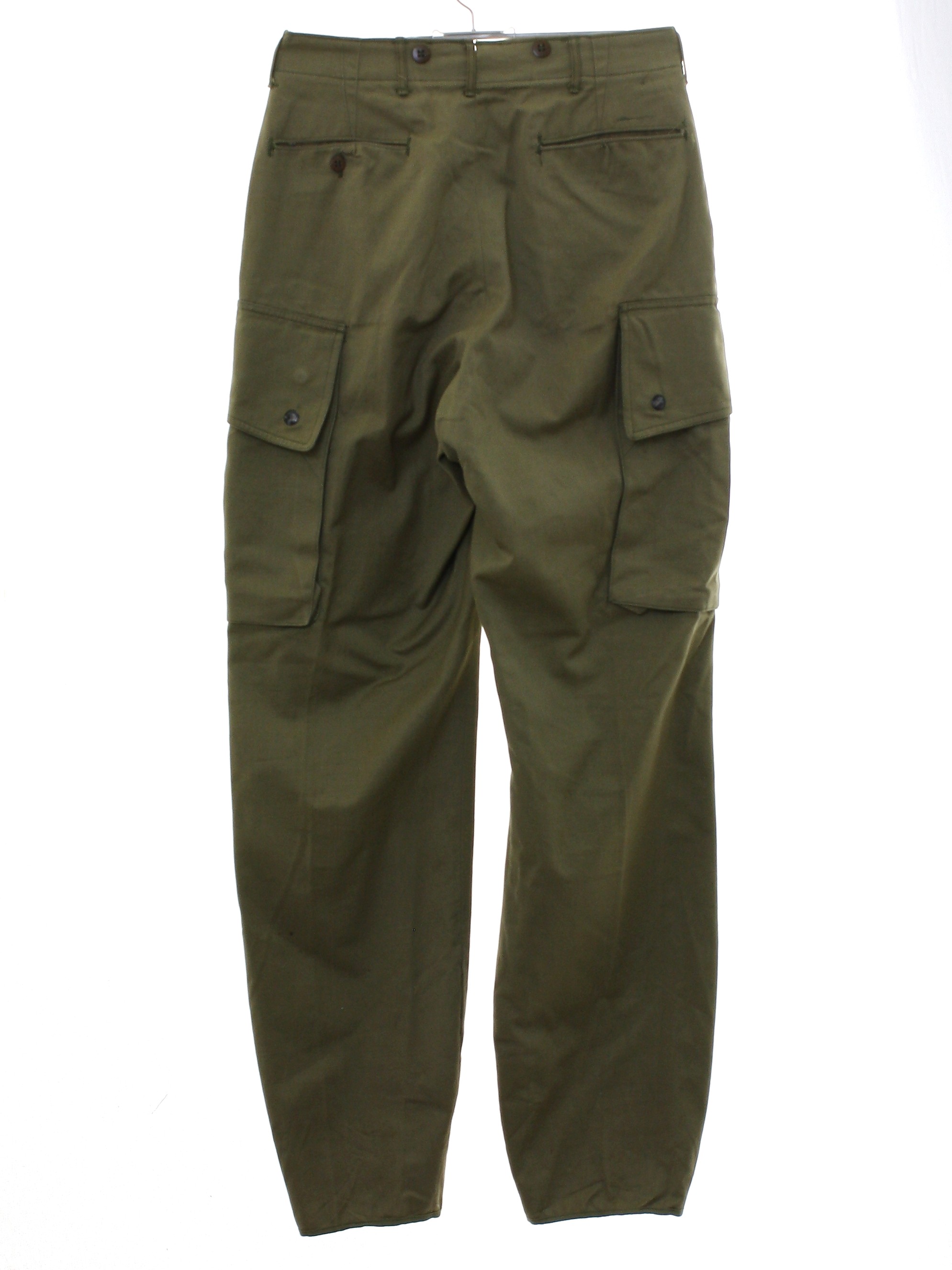 Vintage 1950s US Army OD Firemens Trousers Bunking