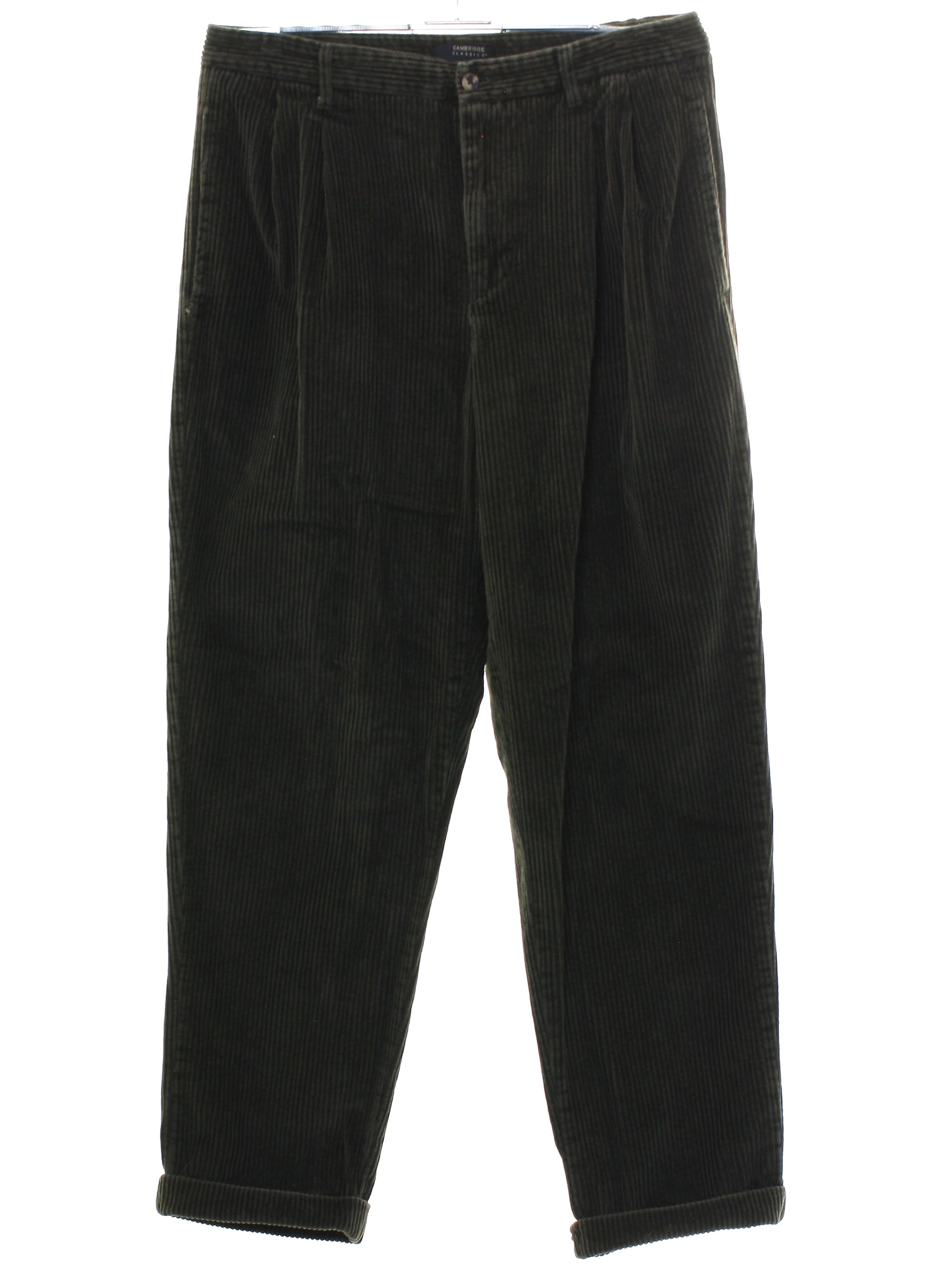 Vintage 1980's Pants: 80s -Cambridge Classics- Mens dark olive green ...