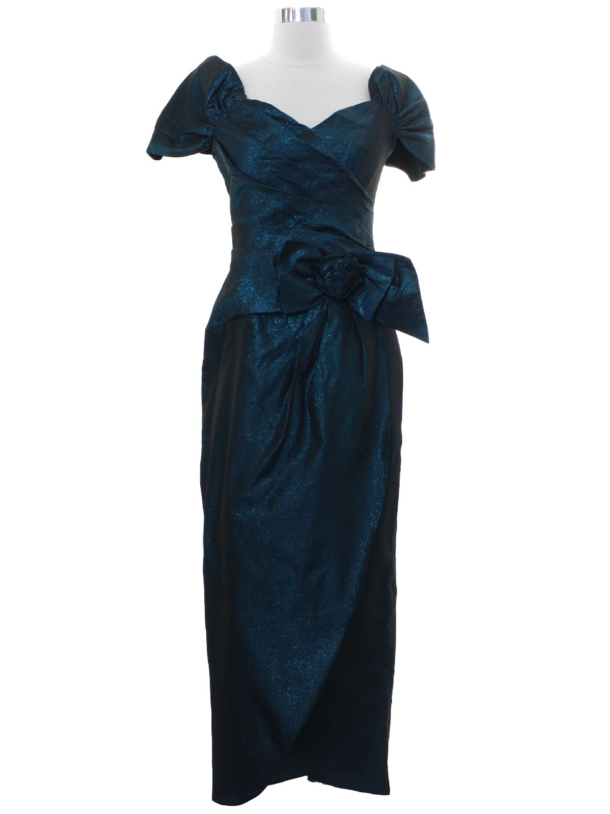 1980&amp;#39;s Retro Cocktail Dress: 80s -Union label- Womens shimmering dark ...