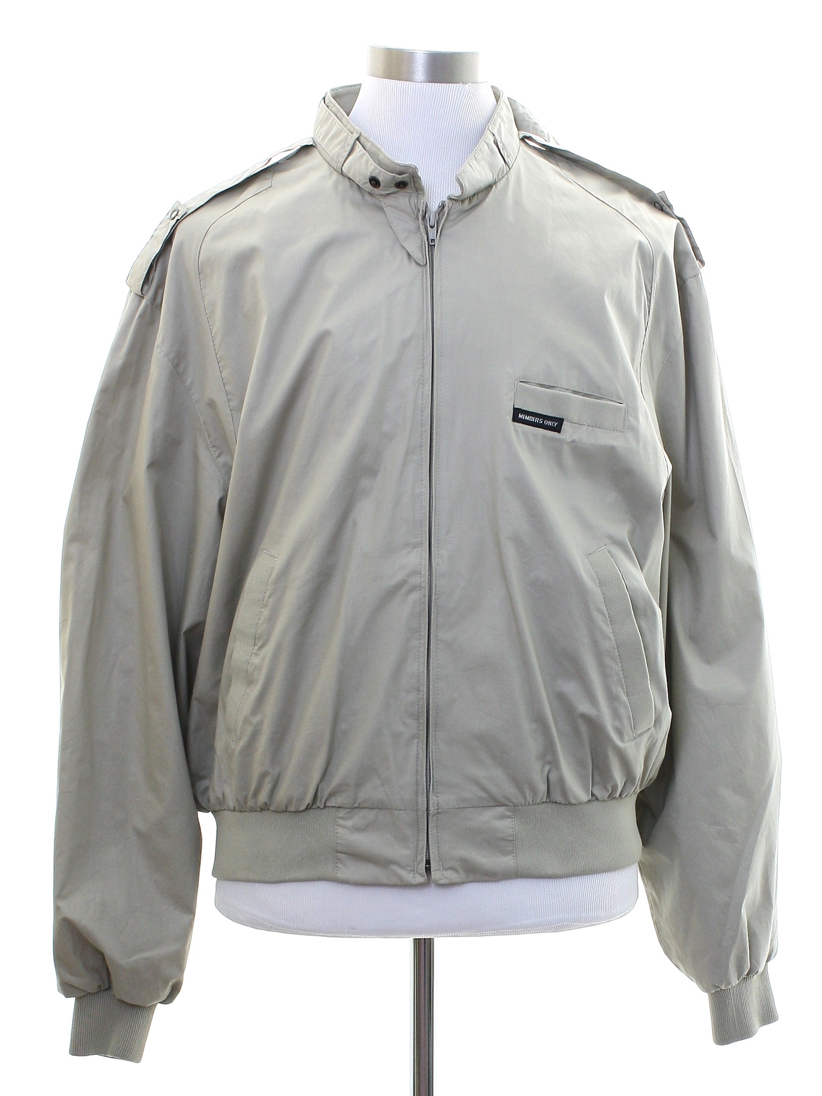Retro 1980s Jacket: 80s style (made recently) -Members Only- Mens beige ...