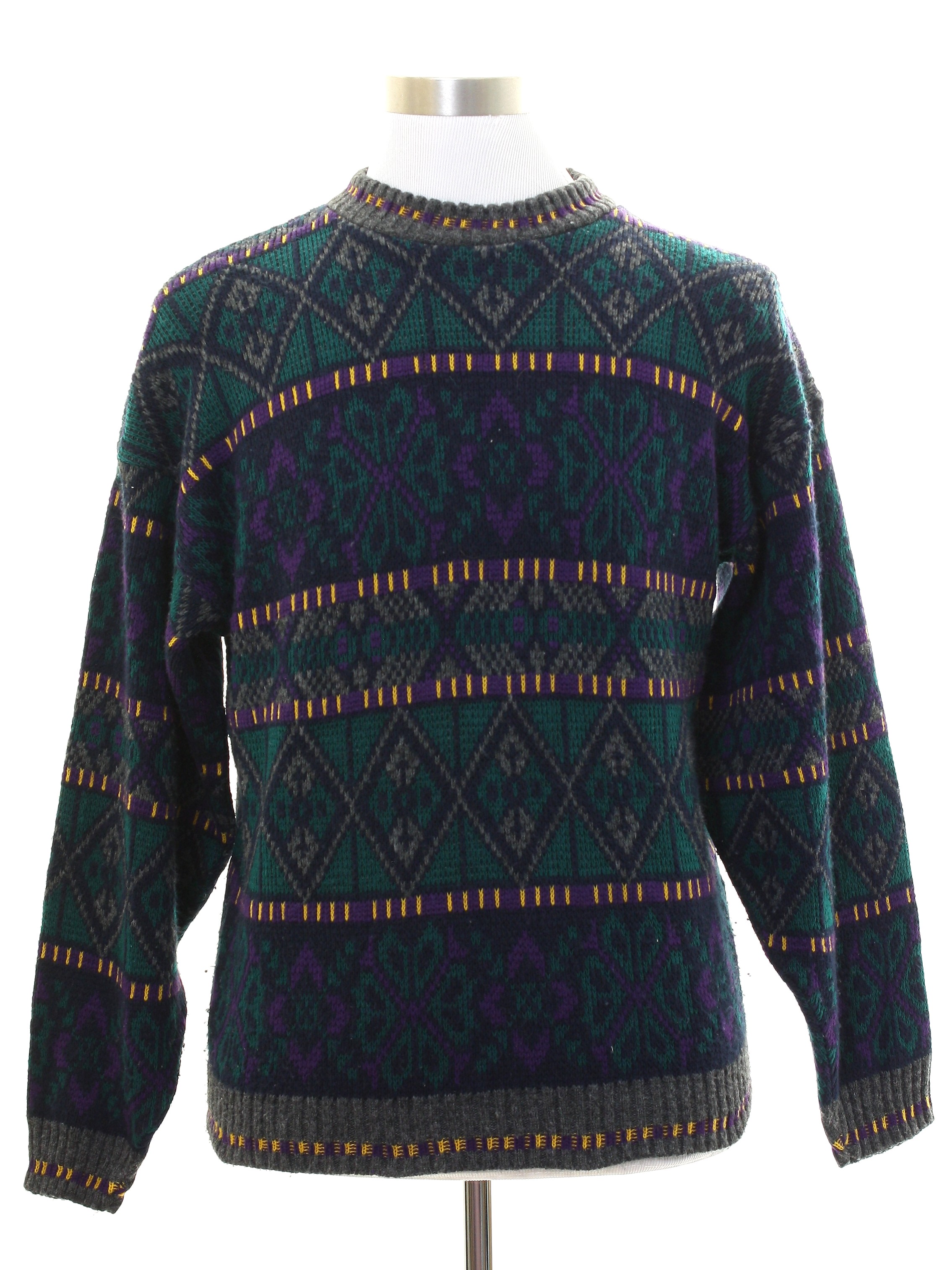 80s Vintage New Era Sweater: 80s -New Era- Mens Multicolor background ...