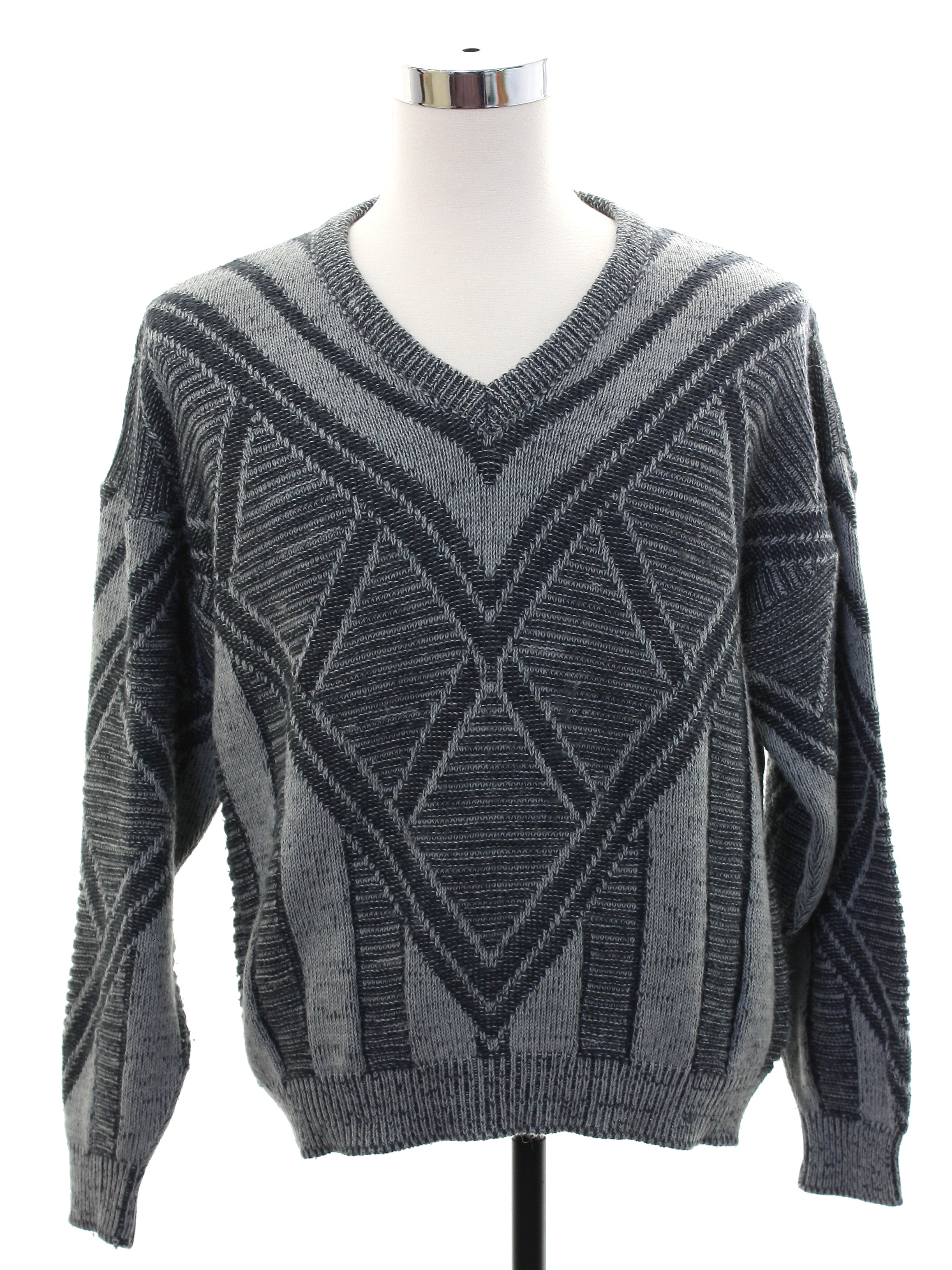Retro 1980's Sweater: 80s -No Label- Mens shades of gray background ...