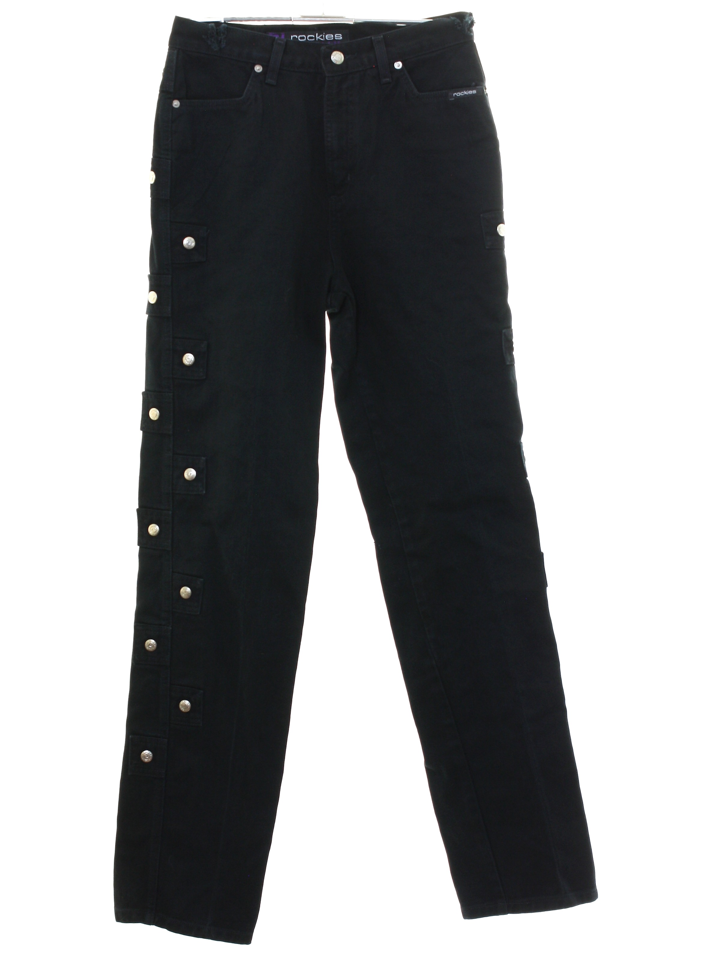 90s Retro Pants: 90s -Rockies- Womens black cotton denim denim jeans ...