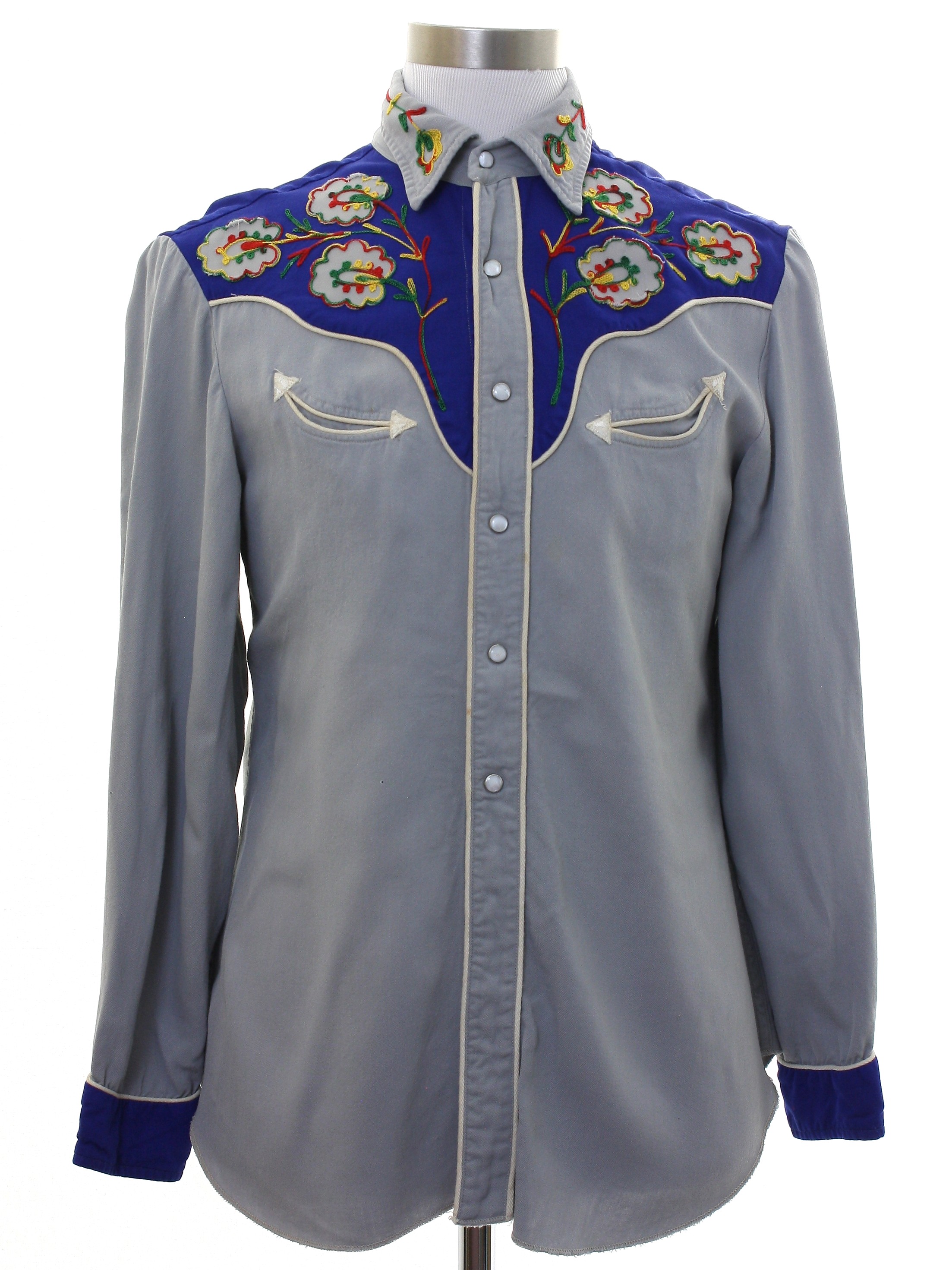 50's Vintage Western Shirt: Late 50s -H Bar C- Mens dove grey ...