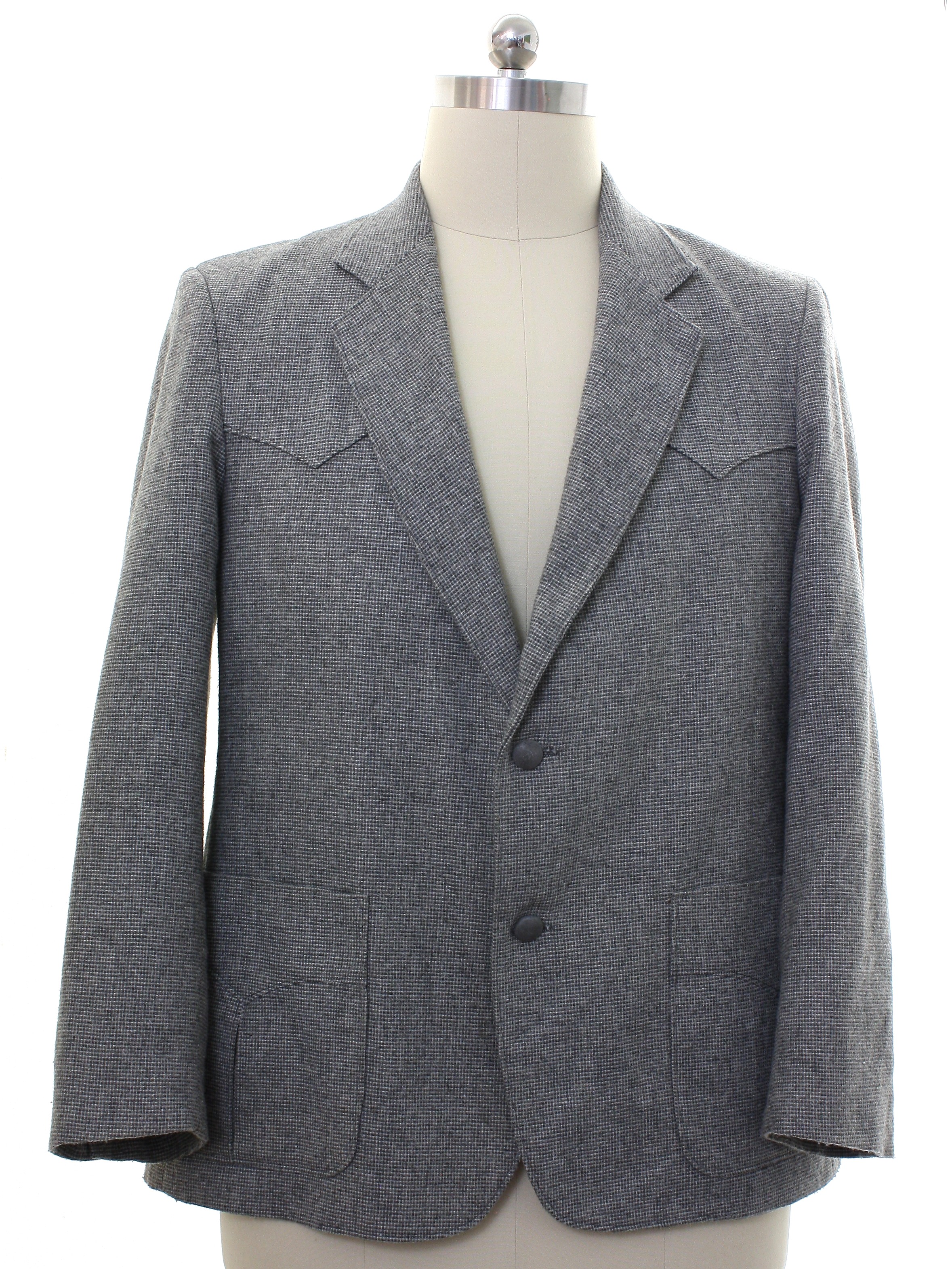 1980's Jacket (Pioneer Wear): 80s -Pioneer Wear- Mens hazy charcoal and ...