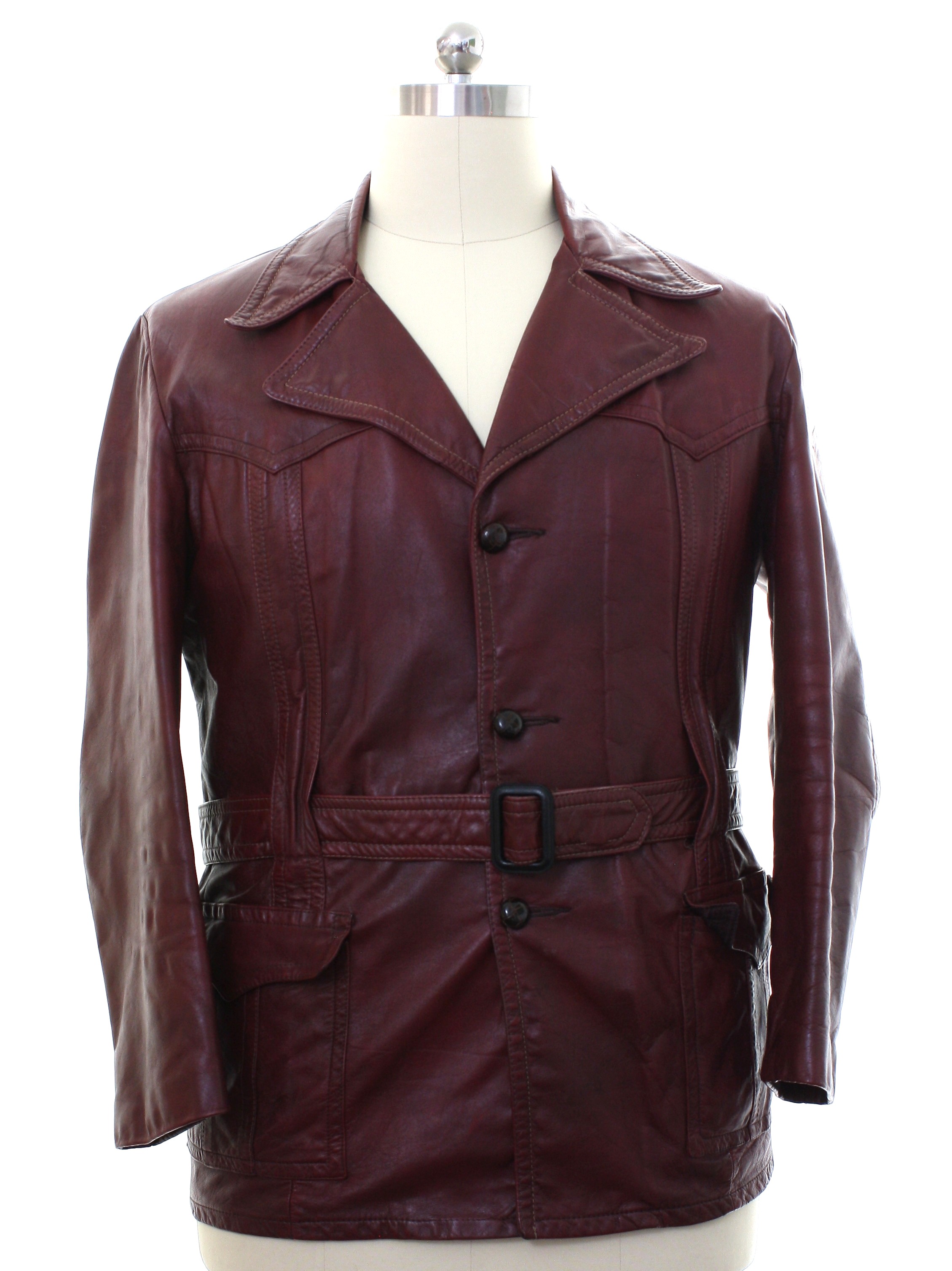 Vintage 1970's Leather Jacket: 70s -Adler- Mens wine cabaret leather ...