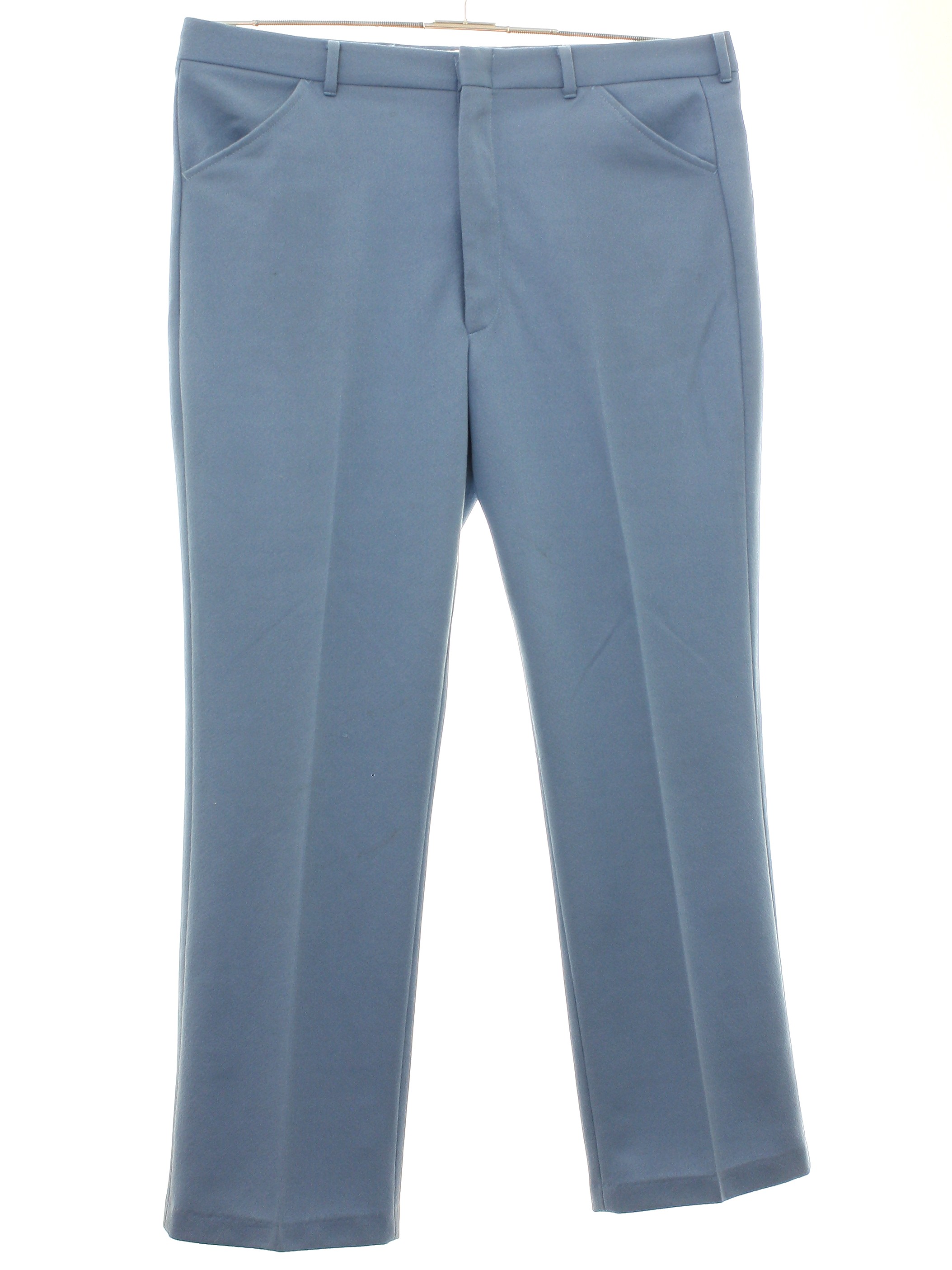 Retro 70's Pants: 70s -Haband- Mens baby blue polyester knit loose leg ...
