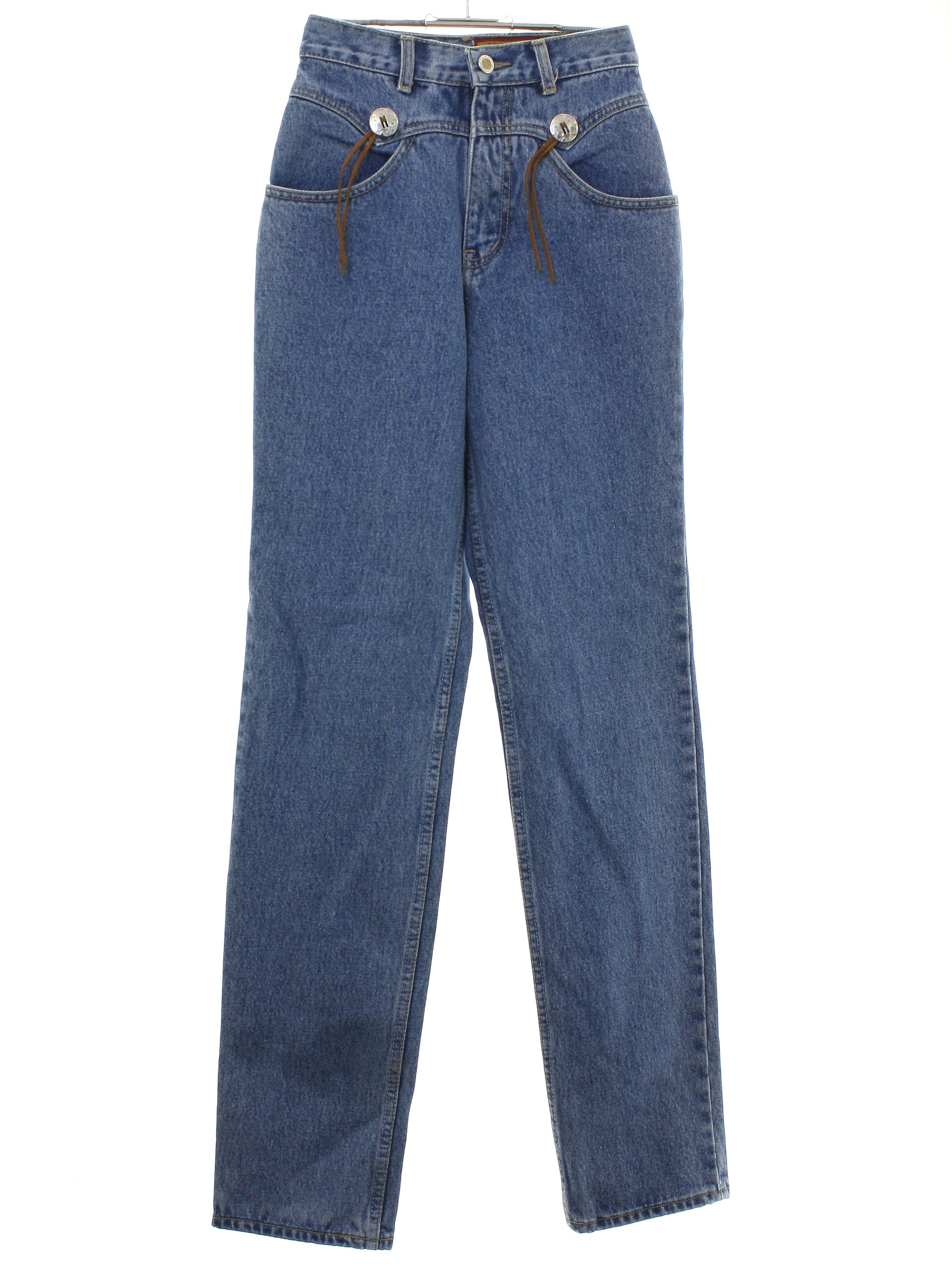 Vintage 1980's Pants: 80s -Lawman- Womens medium blue cotton denim ...