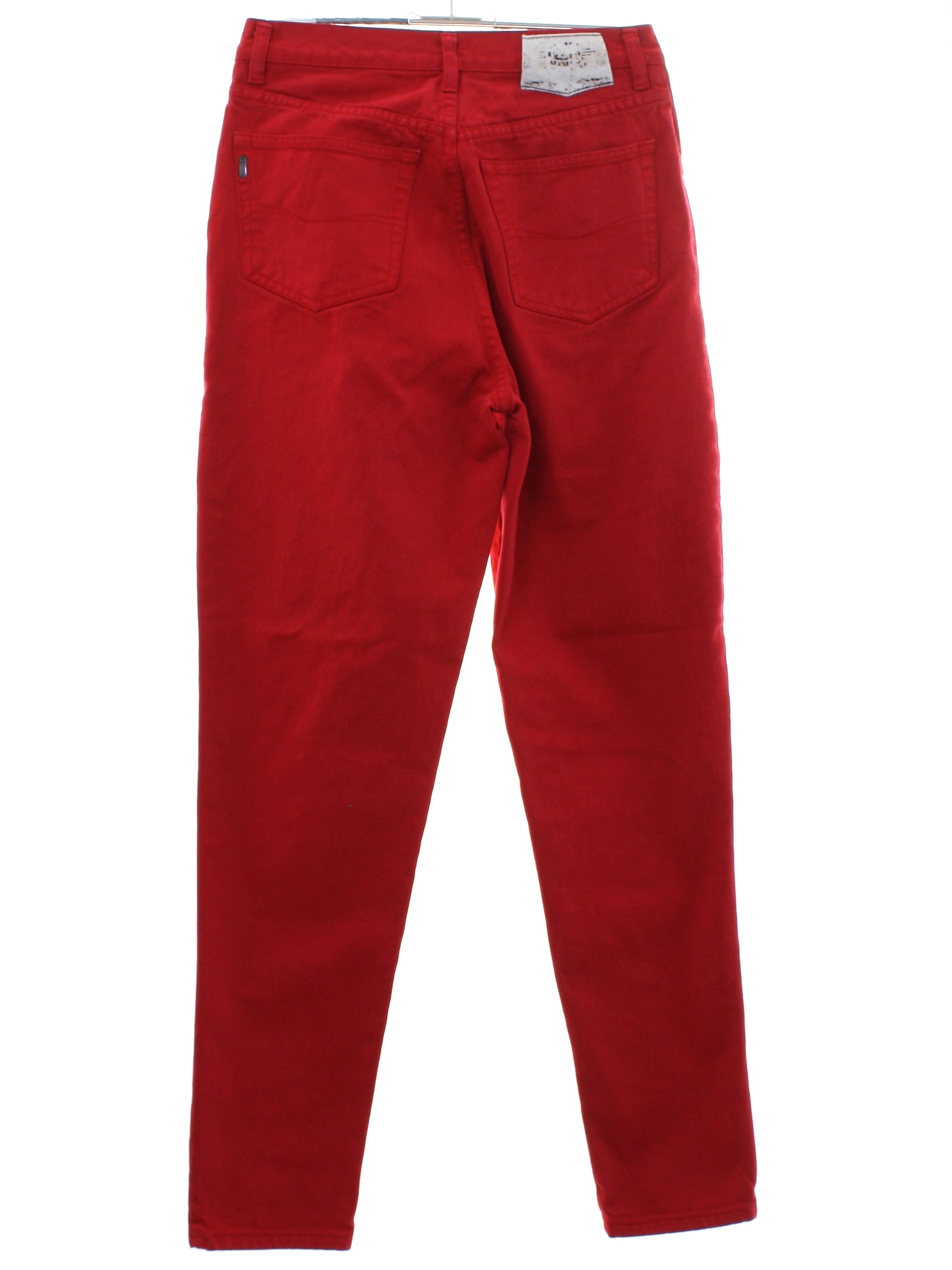 90s Retro Pants: 90s -Pepe Betty- Womens faded red cotton denim ...