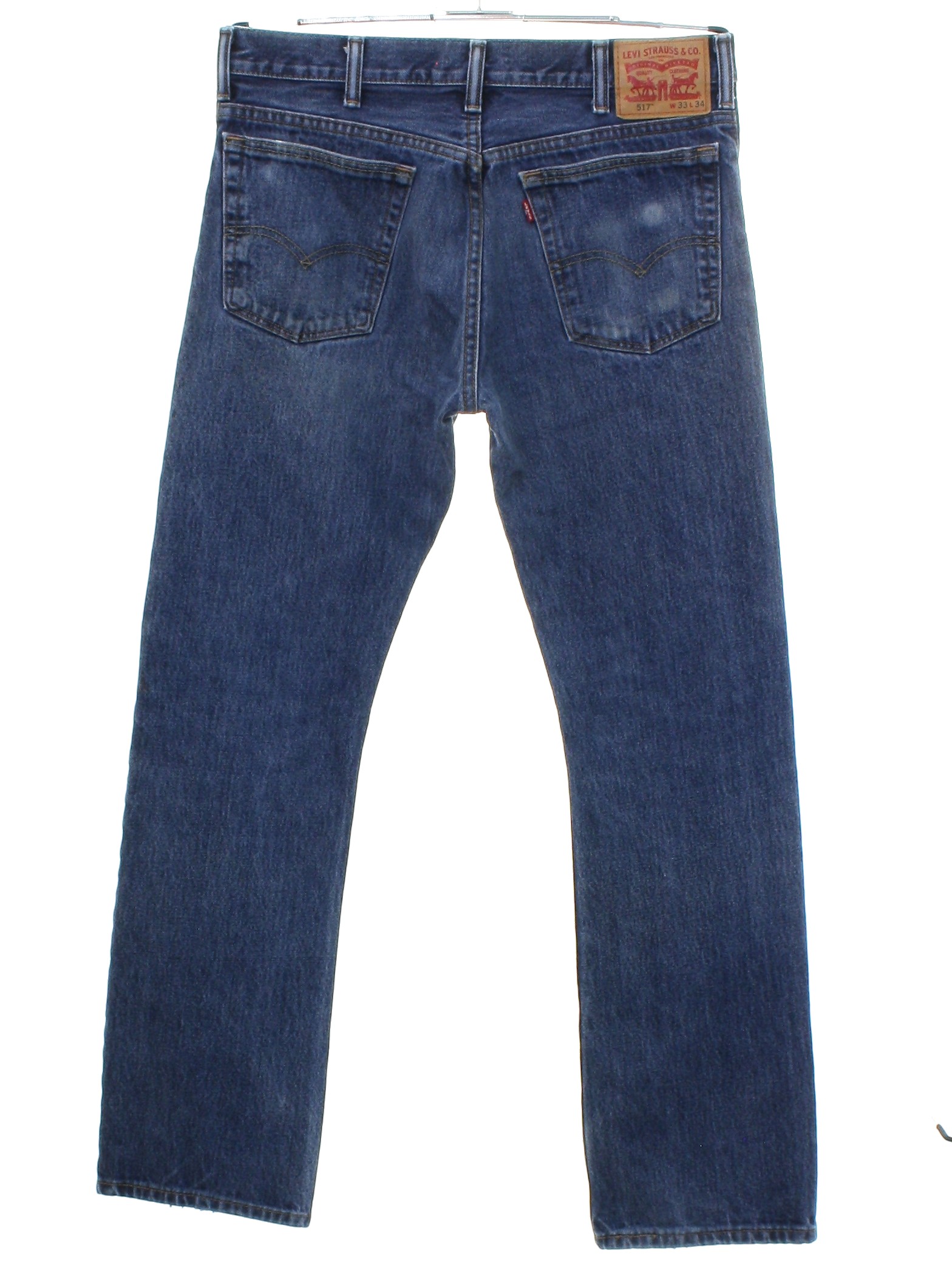 Pants: 90s -Levis 517- Mens slightly faded and worn blue cotton denim ...