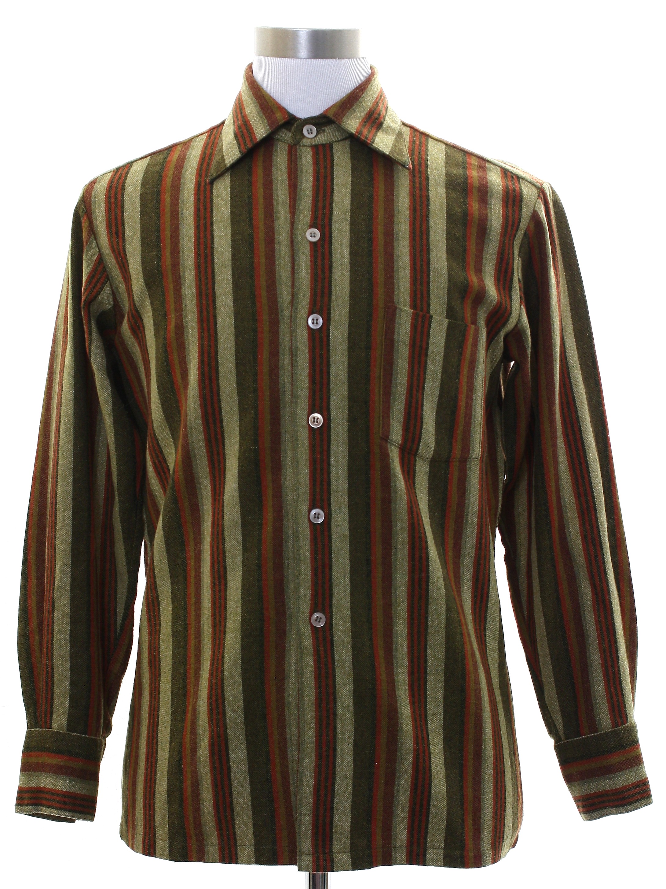 1990's Retro Wool Shirt: 90s -Sedae Clothes Co- Mens moss green, olive ...