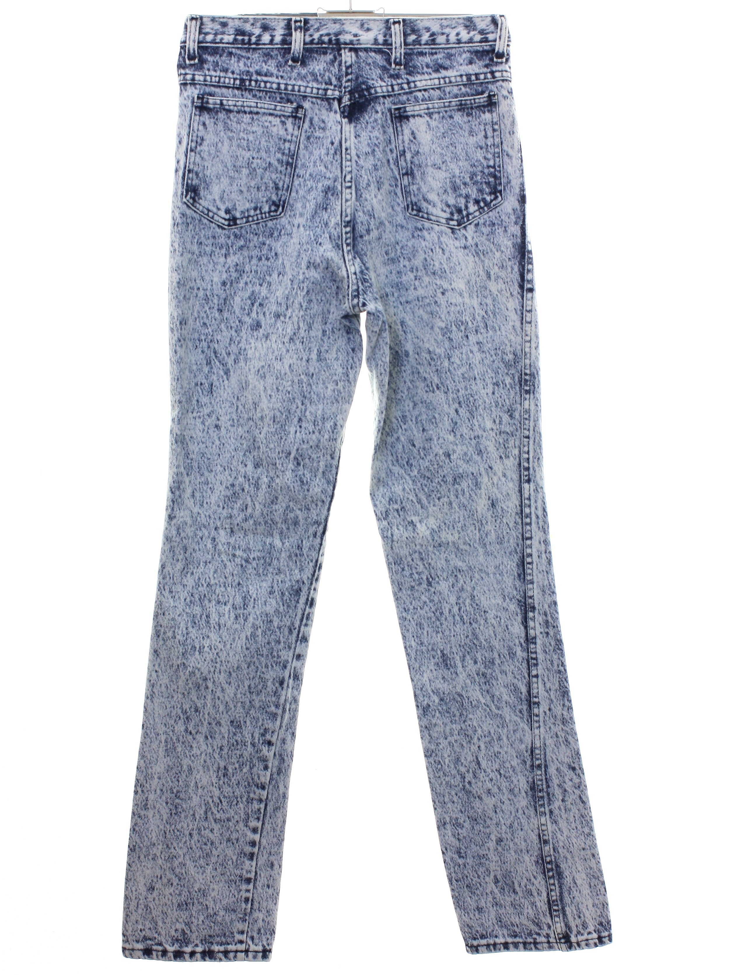 Retro 1980s Pants: 80s -Bristol Bluts- Womens acid washed blue and ...