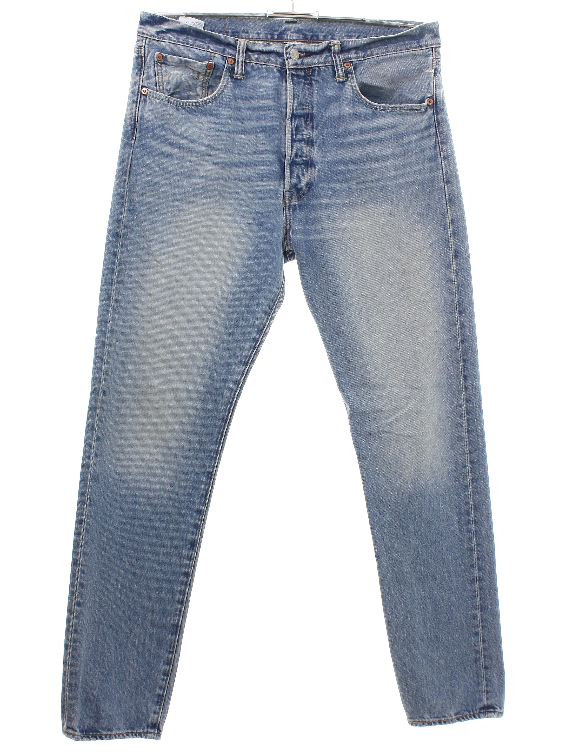 Pants: 90s -Levis 501 CT- Mens faded and worn light blue cotton denim ...