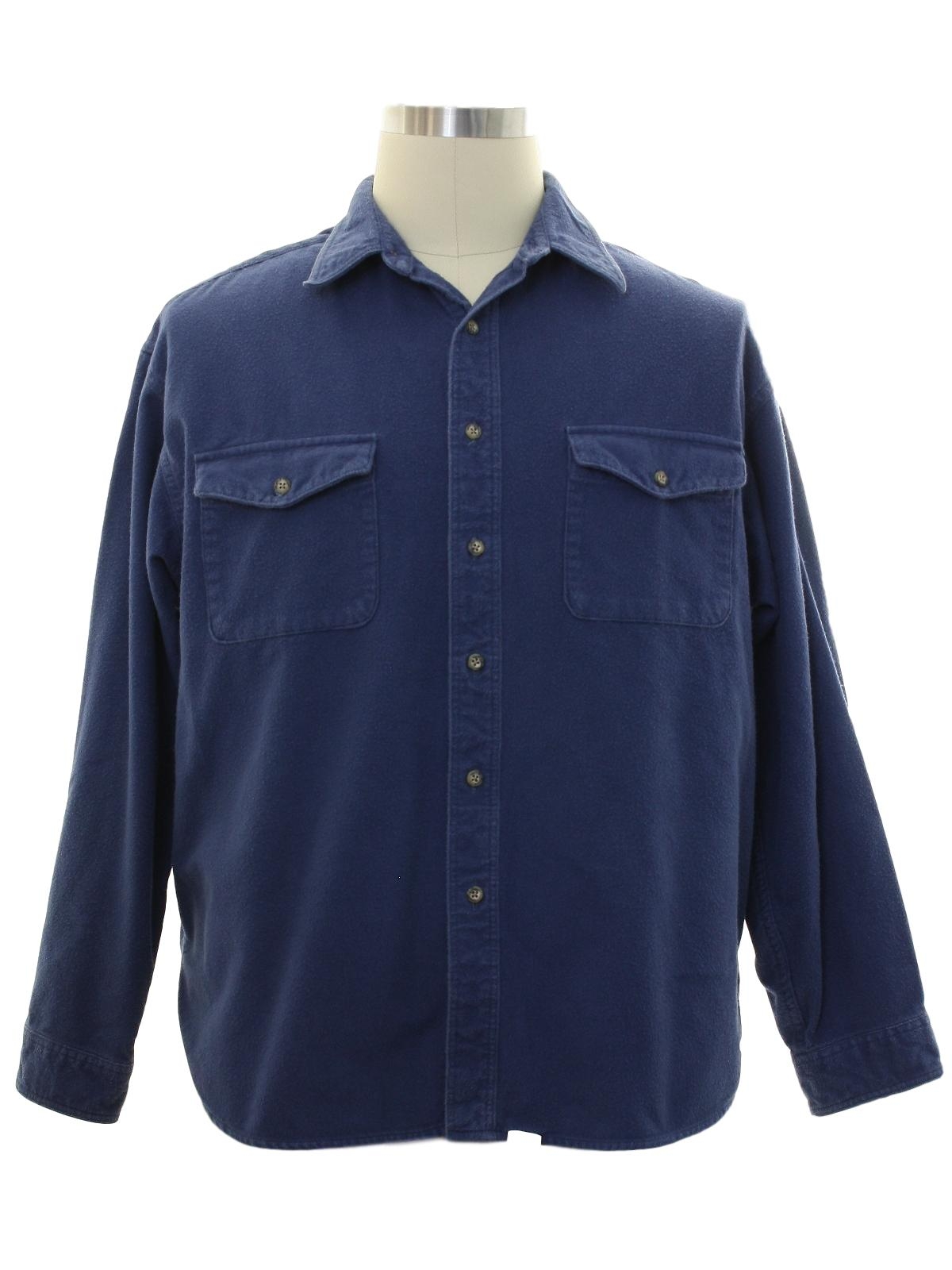 1990's Shirt (Eddie Bauer): Late 90s -Eddie Bauer- Mens blue background ...