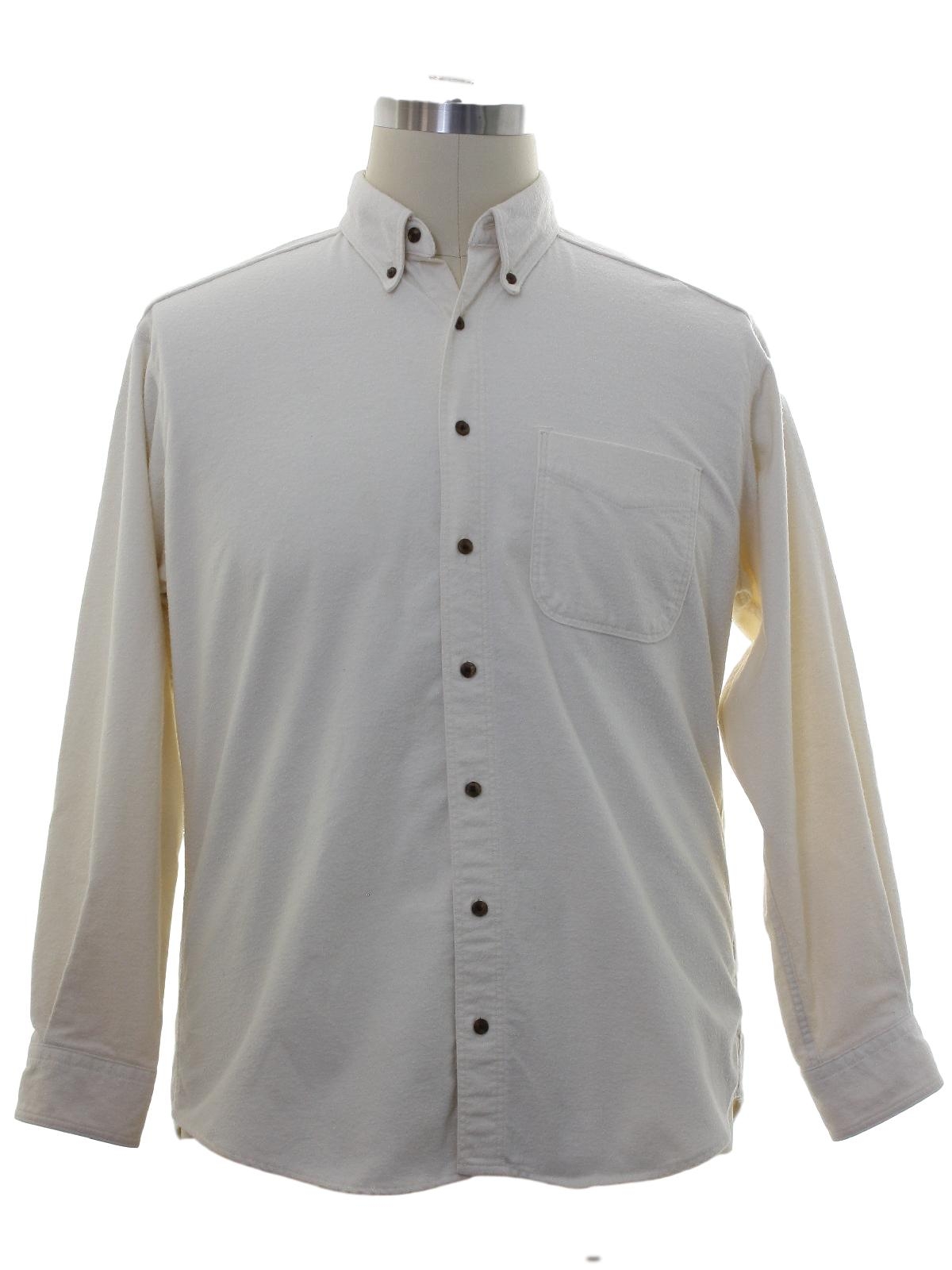 Retro 80's Shirt: 80s -Woolrich- Mens cream background chamois cloth ...