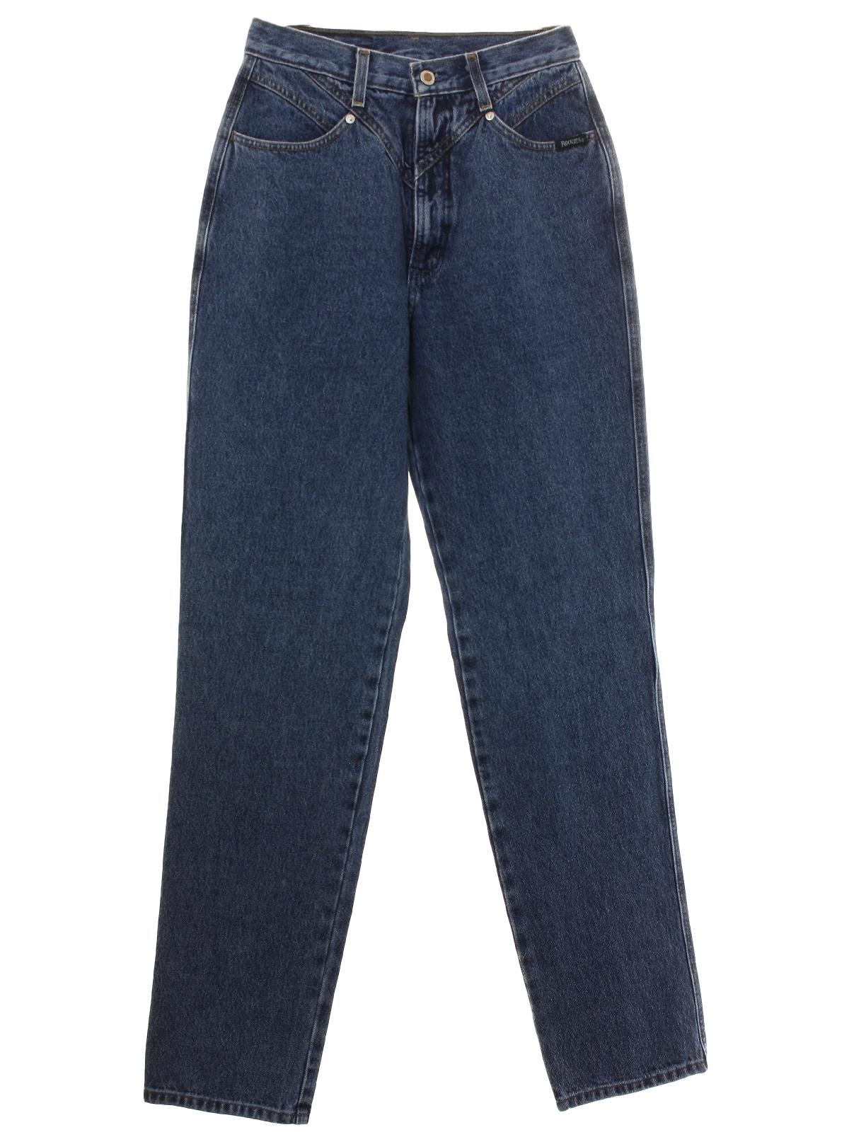 90's Vintage Pants: 90s -Rockies- Womens blue cotton denim highwaisted ...
