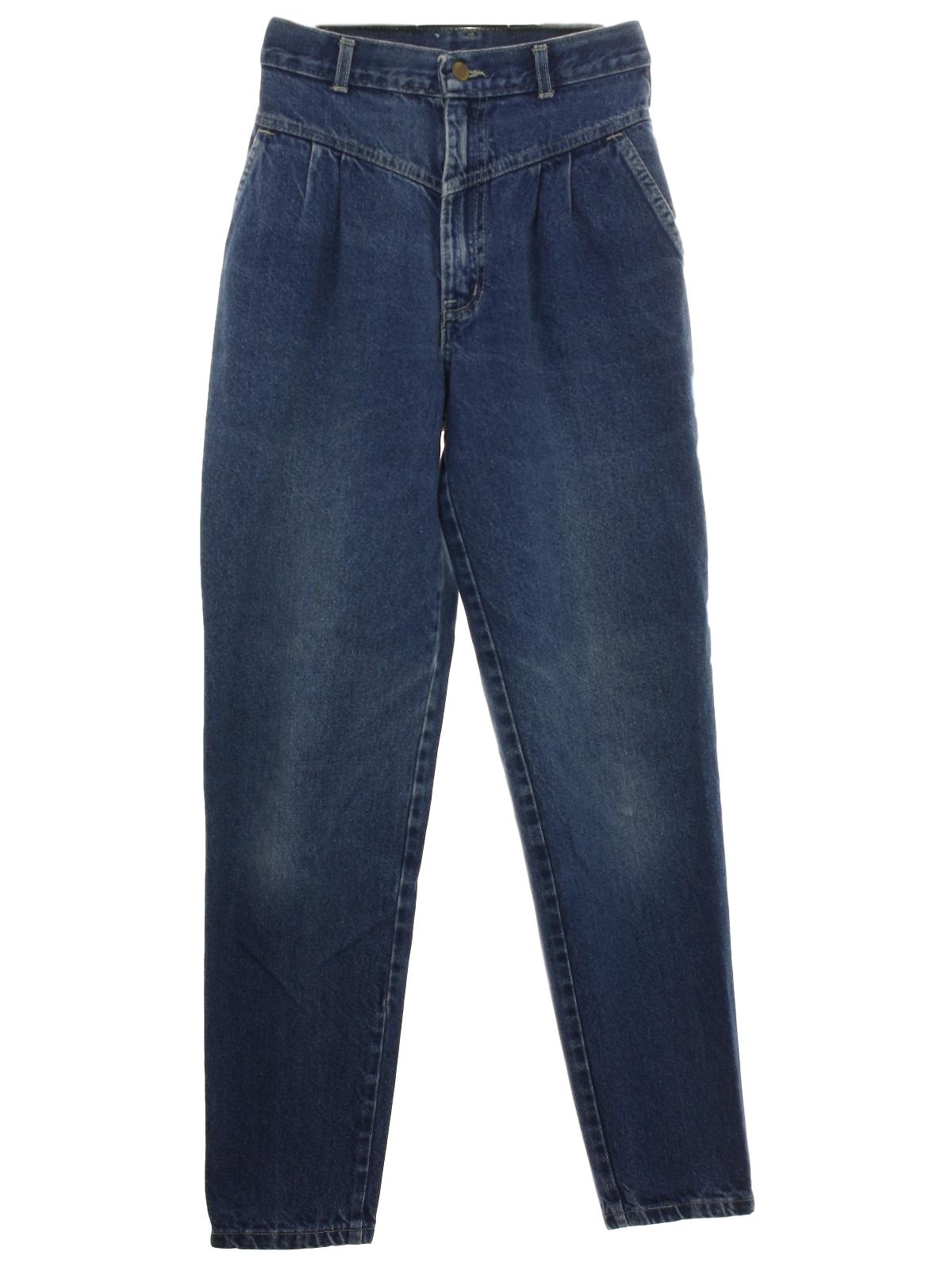 Vintage 1980's Pants: 80s -Chic- Womens faded blue cotton denim ...