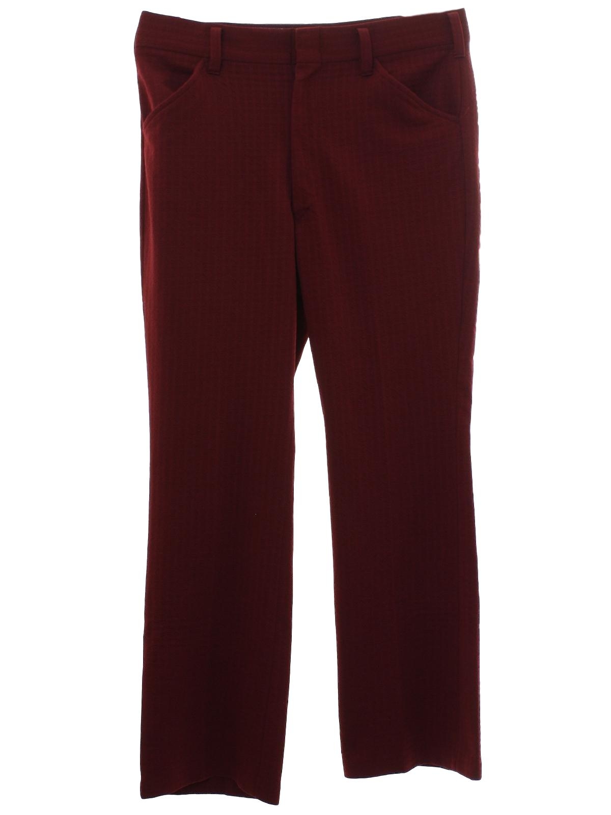 Vintage Kmart 70's Flared Pants / Flares: 70s -Kmart- Mens burgundy red ...