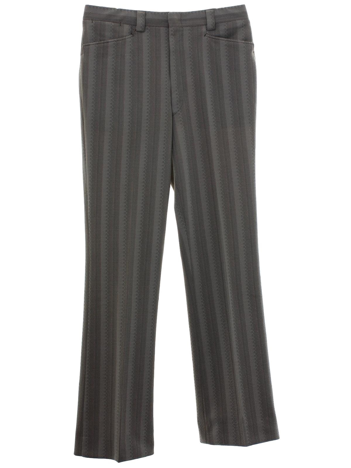 Retro 1970's Flared Pants / Flares: 70s -No Label- Mens beige and brown ...