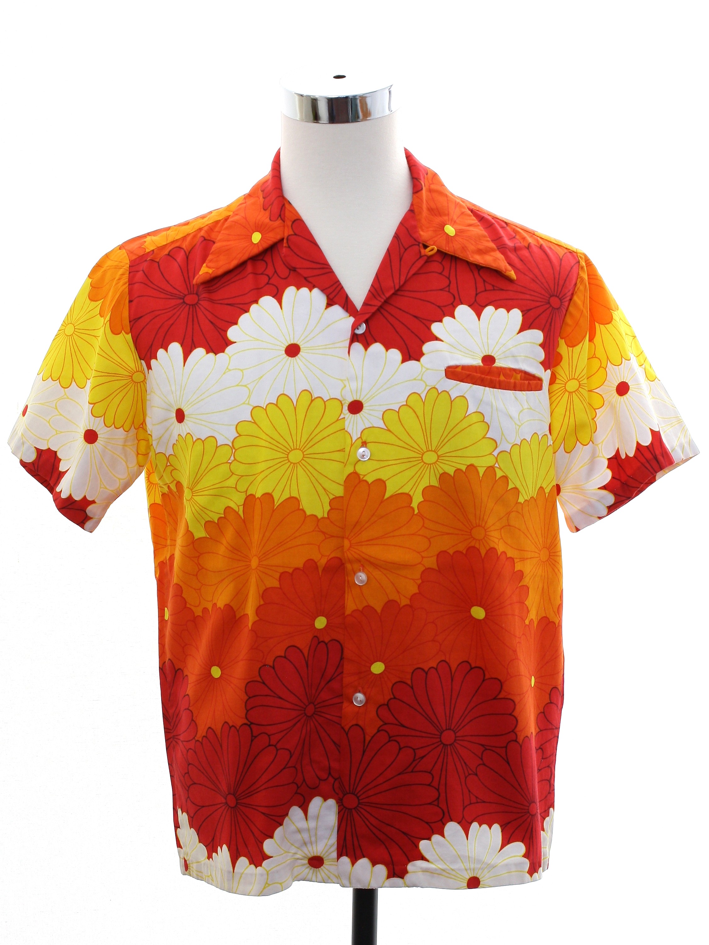 red hawaiian shirt with yellow flowers
