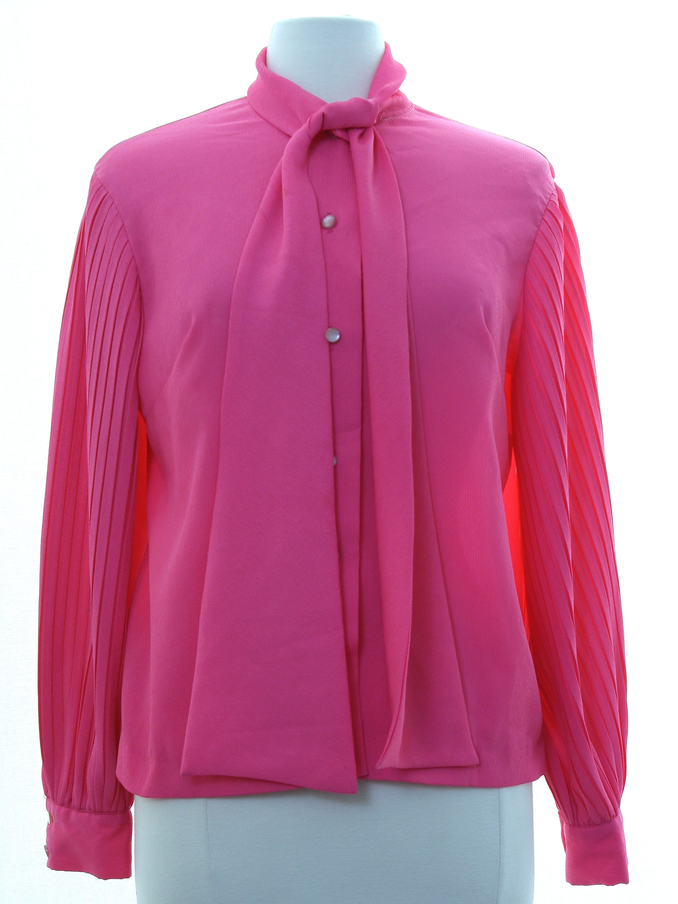 1970's Shirt (StyleRite): 70s -StyleRite- Womens deep pink blended ...