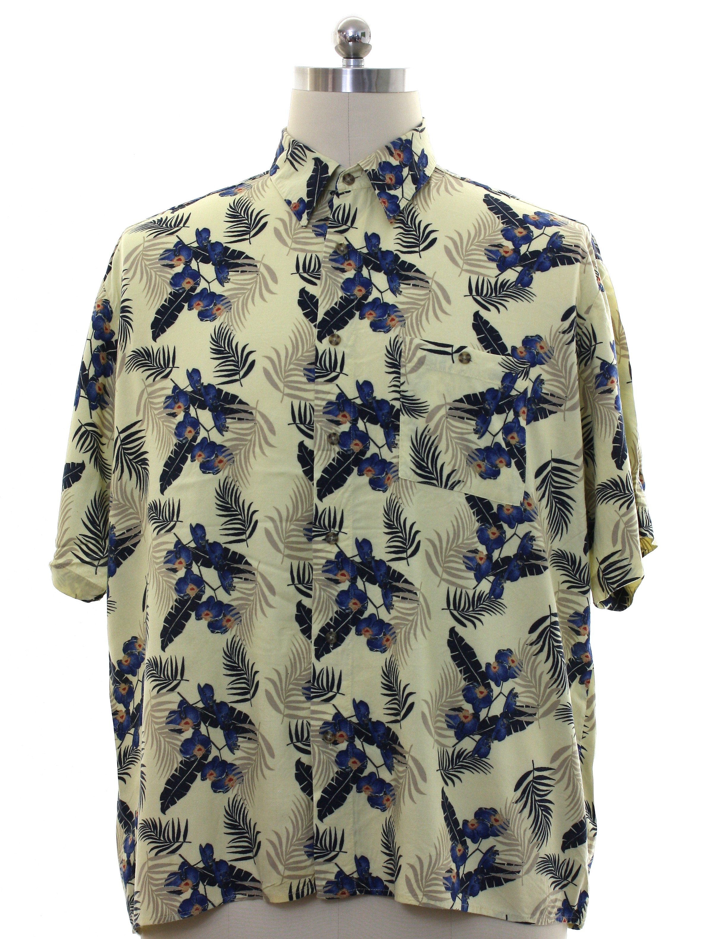 Vintage Puritan Nineties Hawaiian Shirt: 90s -Puritan- Mens pale yellow ...