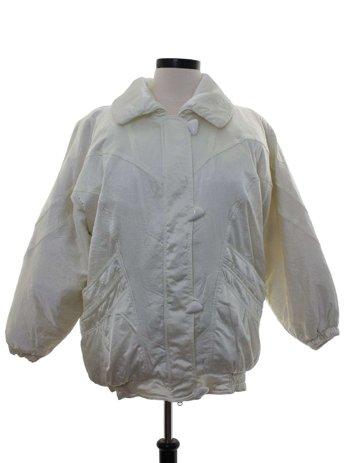 80's Care Label Jacket: 80s -Care Label- Womens sheeny cream nylon ...