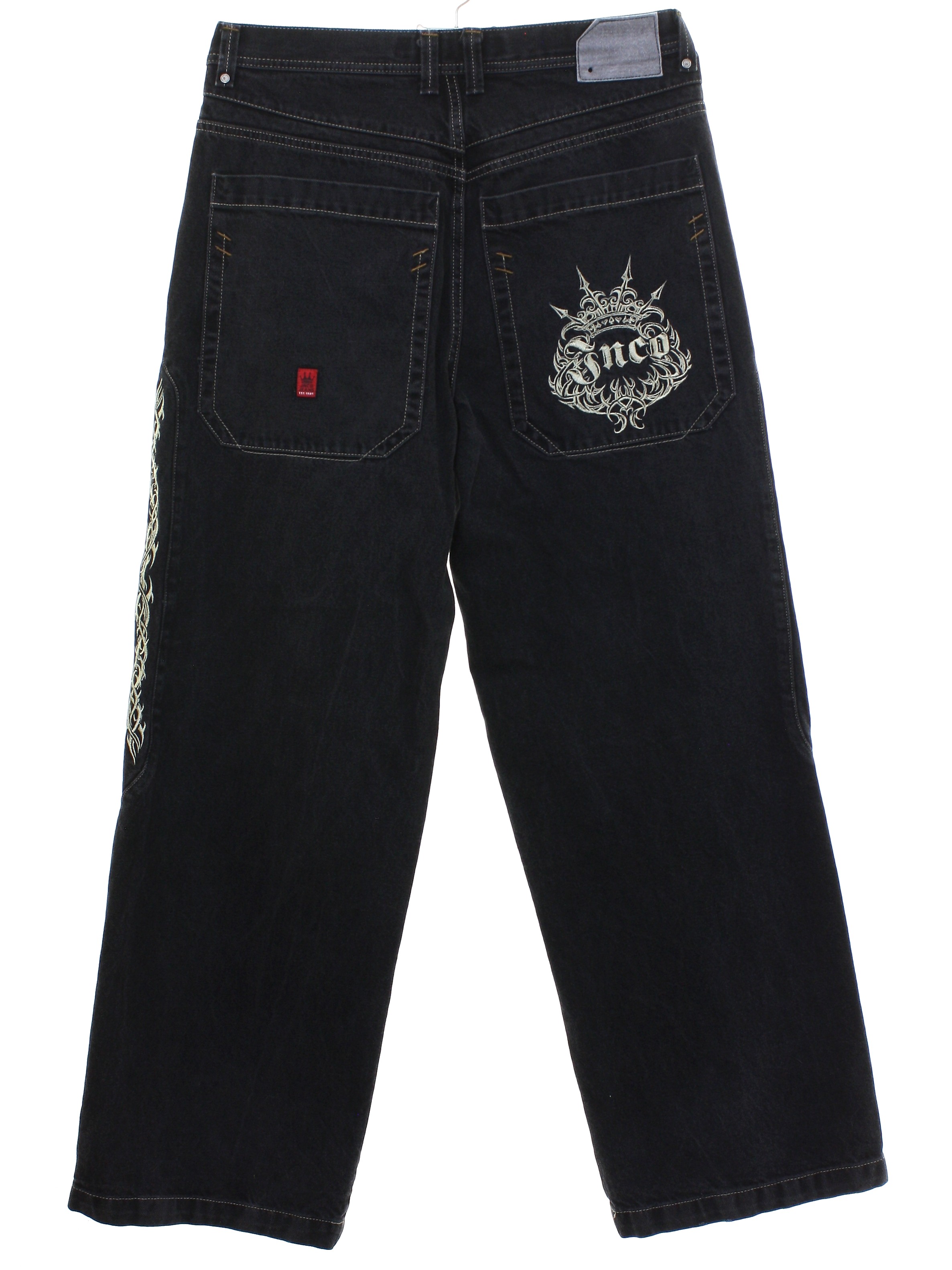 Retro Nineties Pants: 90s -Jnco Jeans- Mens slightly faded black cotton ...