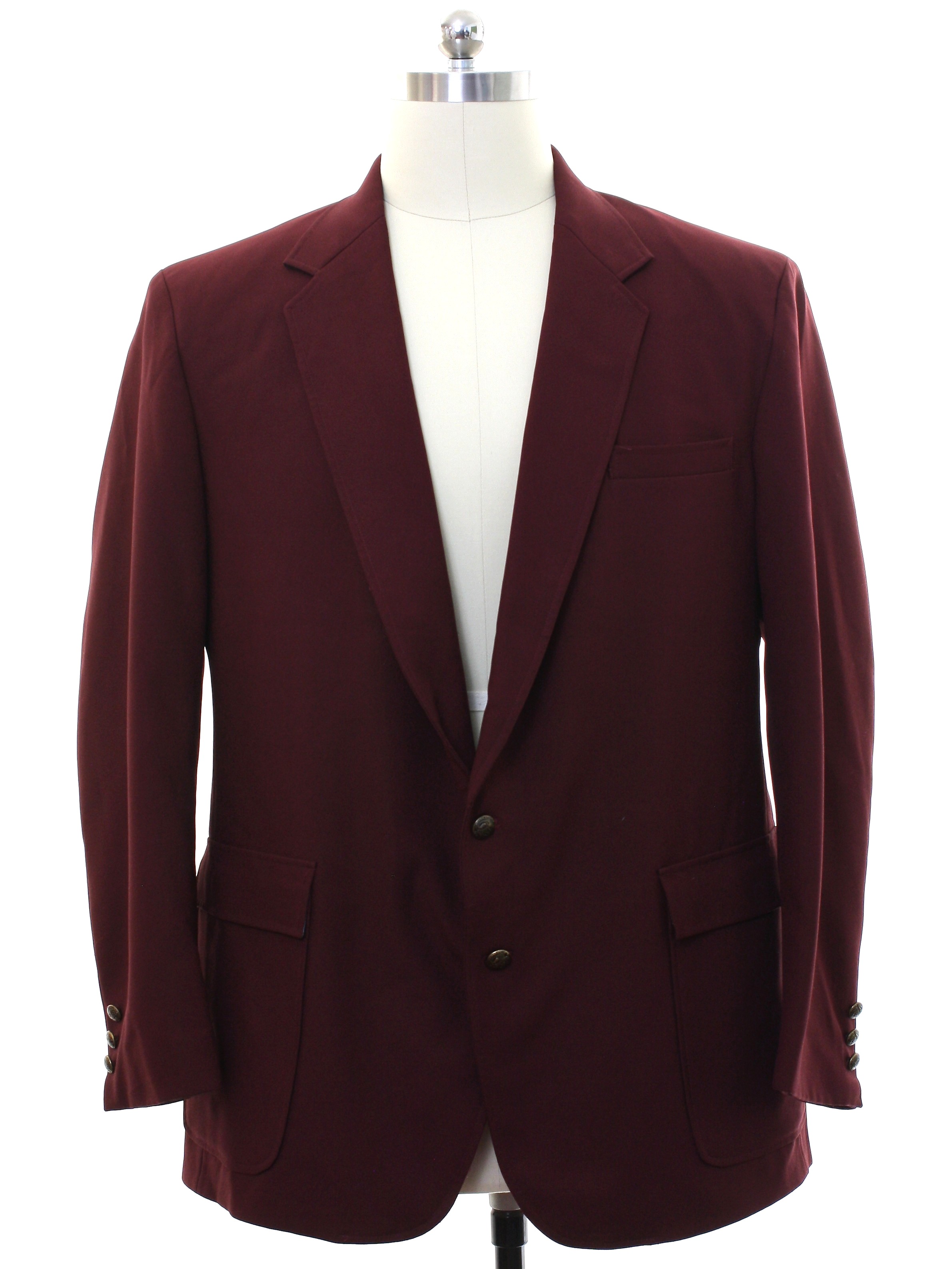 Edwards 1980s Vintage Jacket: 80s -Edwards- Mens burgundy red ...