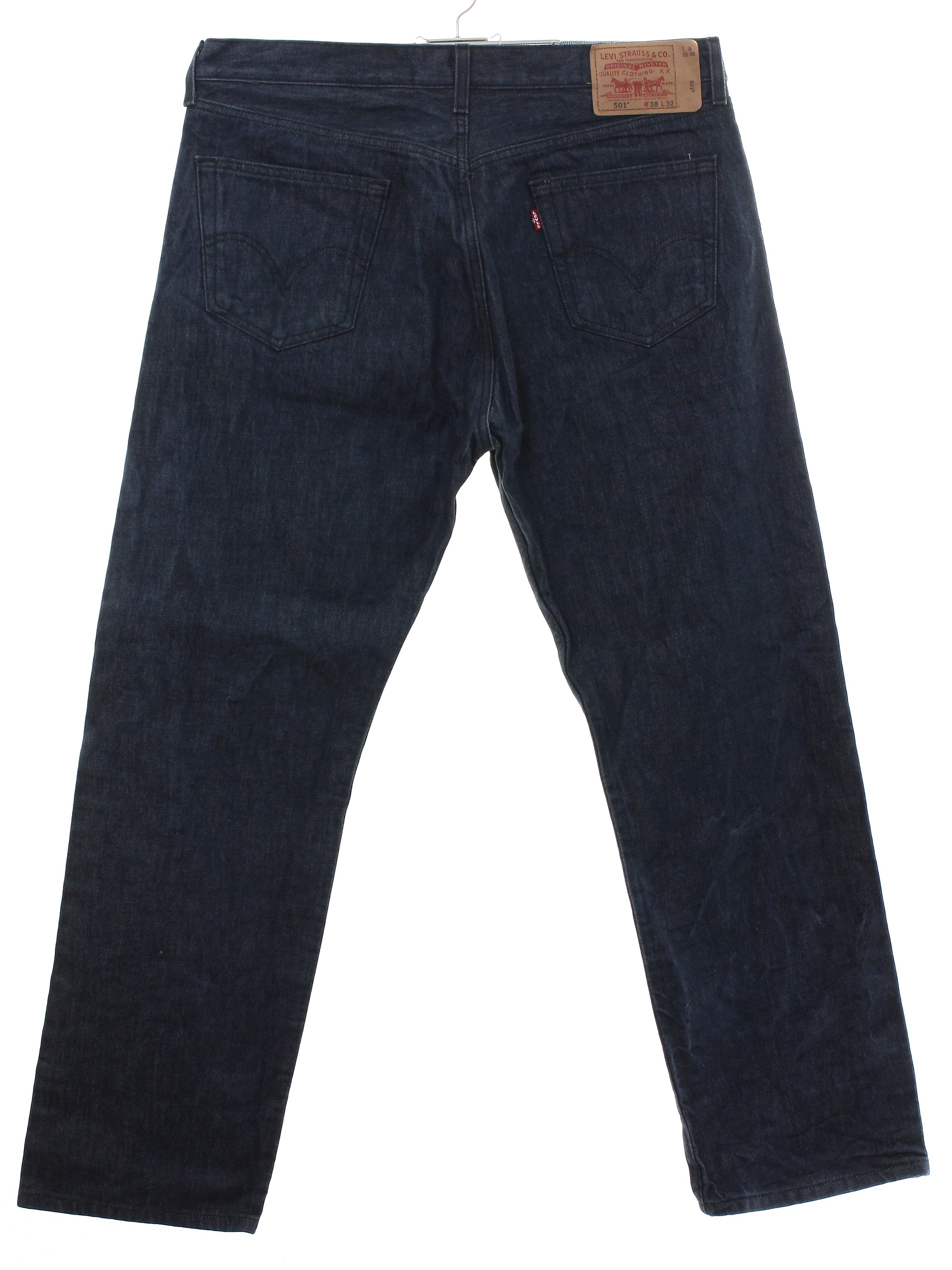 Pants: 90s -Levis 501- Mens faded charcoal black cotton