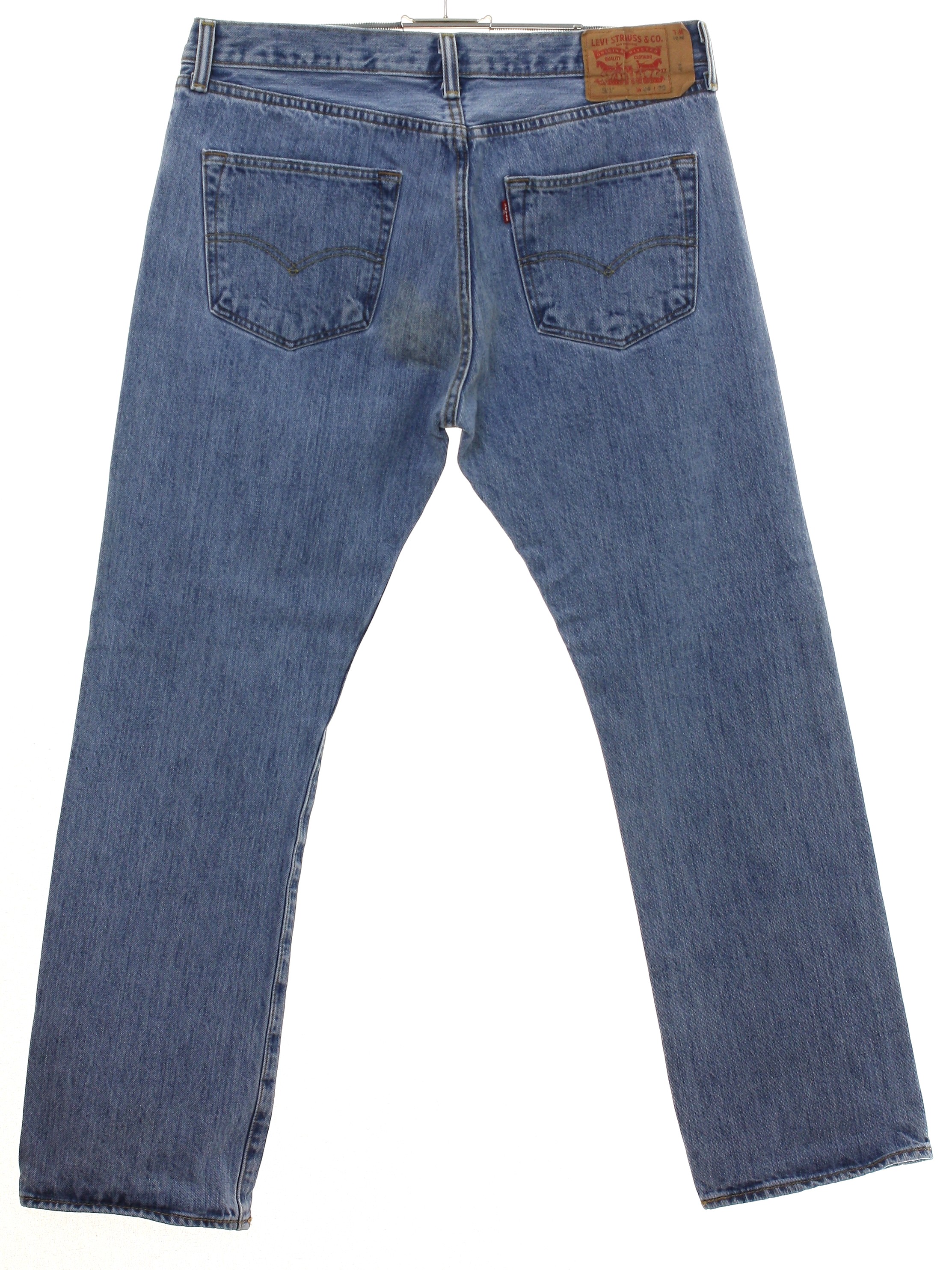 Pants: 90s -Levis 501- Menslight blue wash cotton denim denim jeans ...