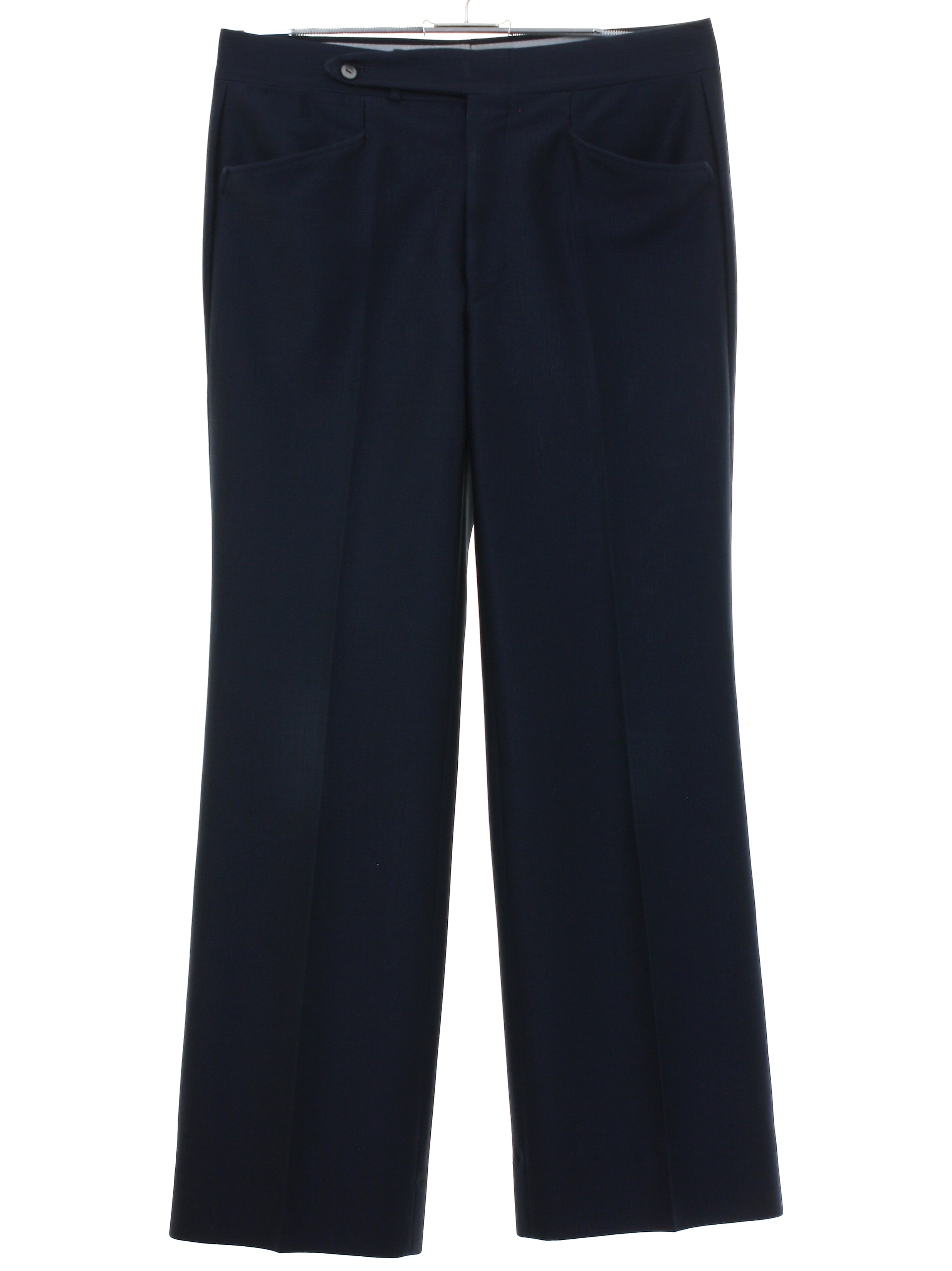 Vintage 70s Flared Pants / Flares: 70s -No Label- Mens midnight blue ...