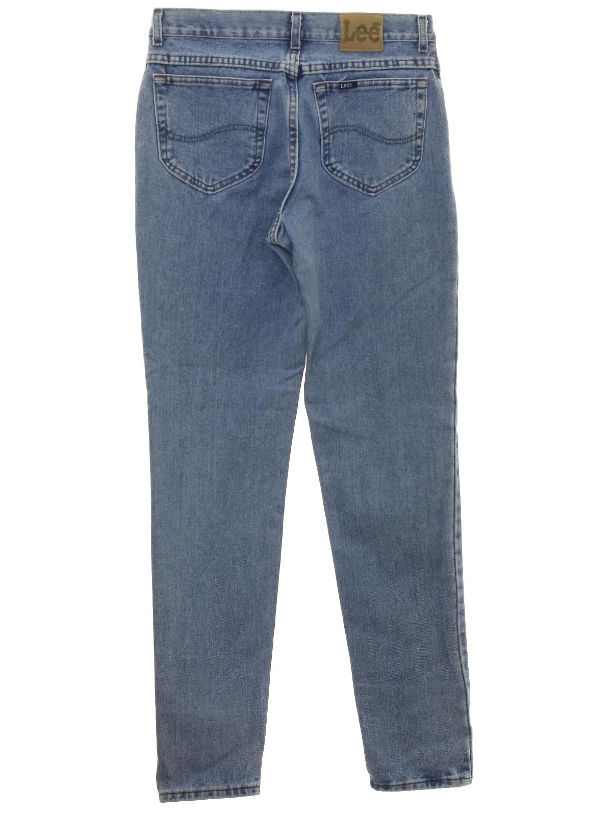 Retro 1980s Pants: 80s -Lee- Womens blue cotton denim denim jeans pants ...