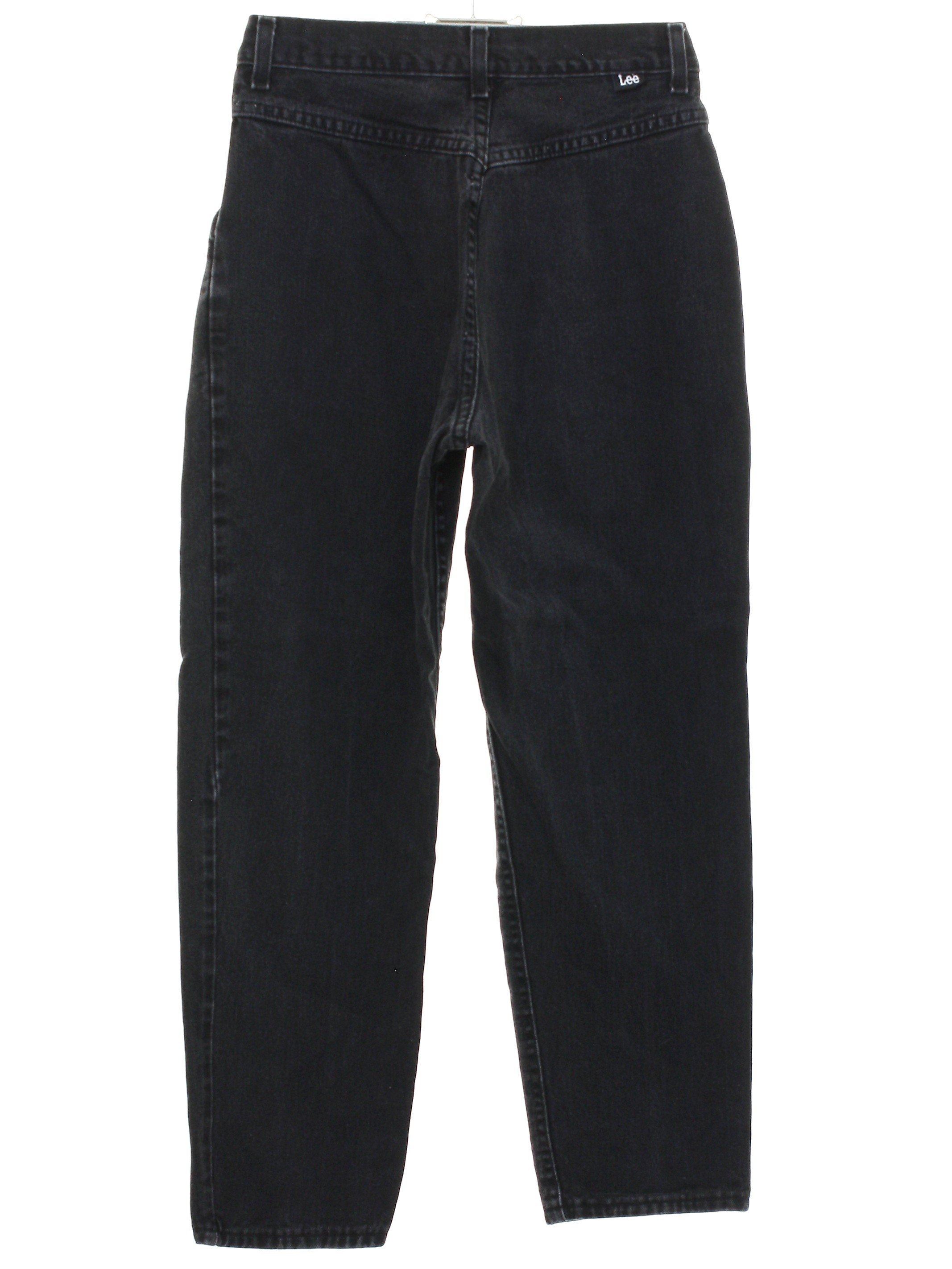 1980's Vintage Lee Pants: 80s -Lee- Womens slightly faded black cotton ...