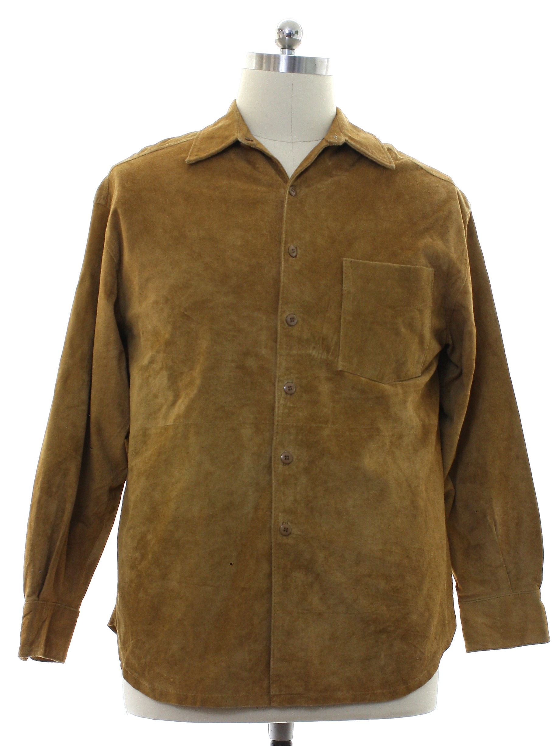 Vintage Kasper 90's Leather Jacket: 90s -Kasper- Mens tan suede leather ...