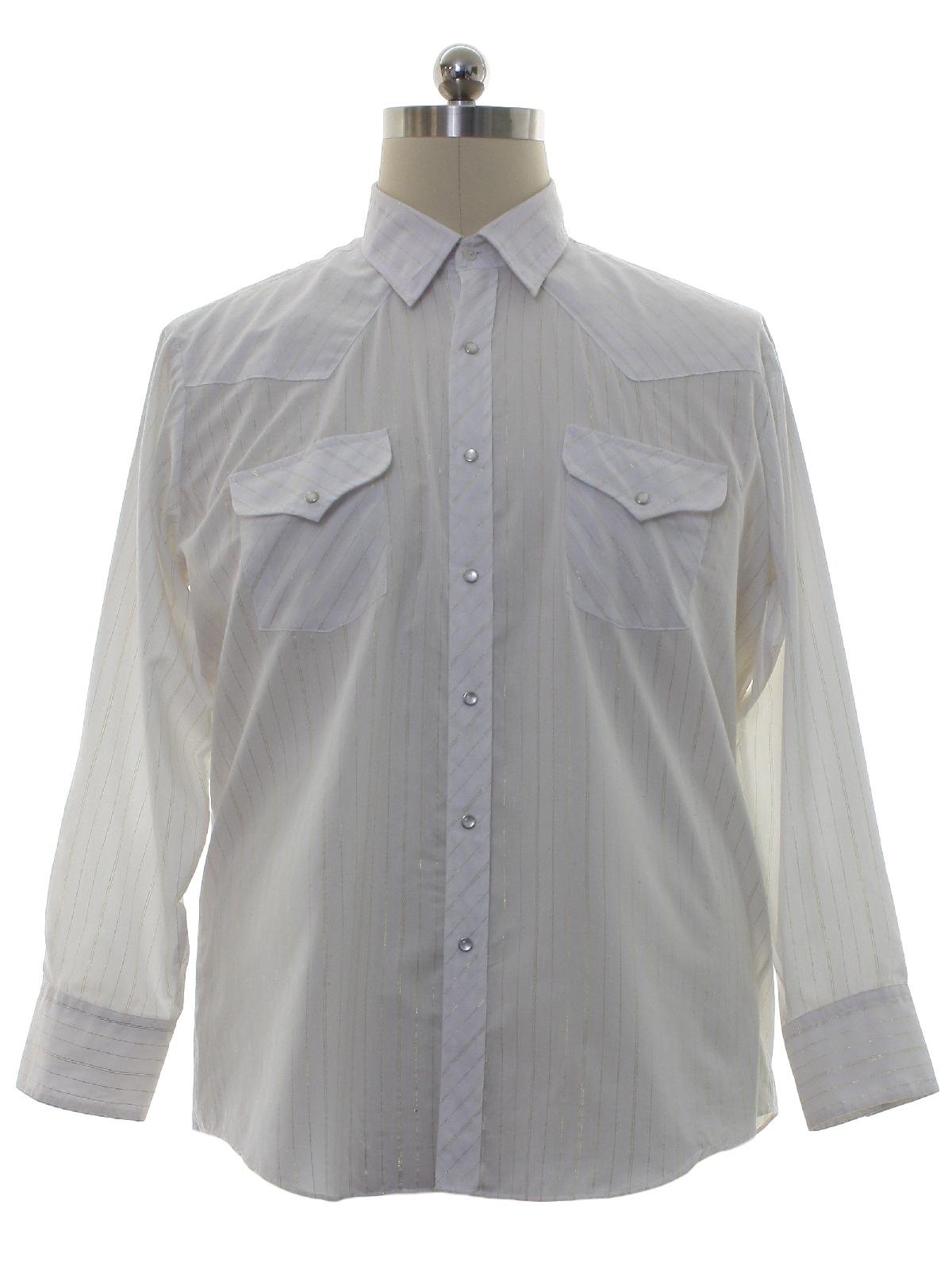 Men's White Diamonds Long Sleeve Grey Western Shirt