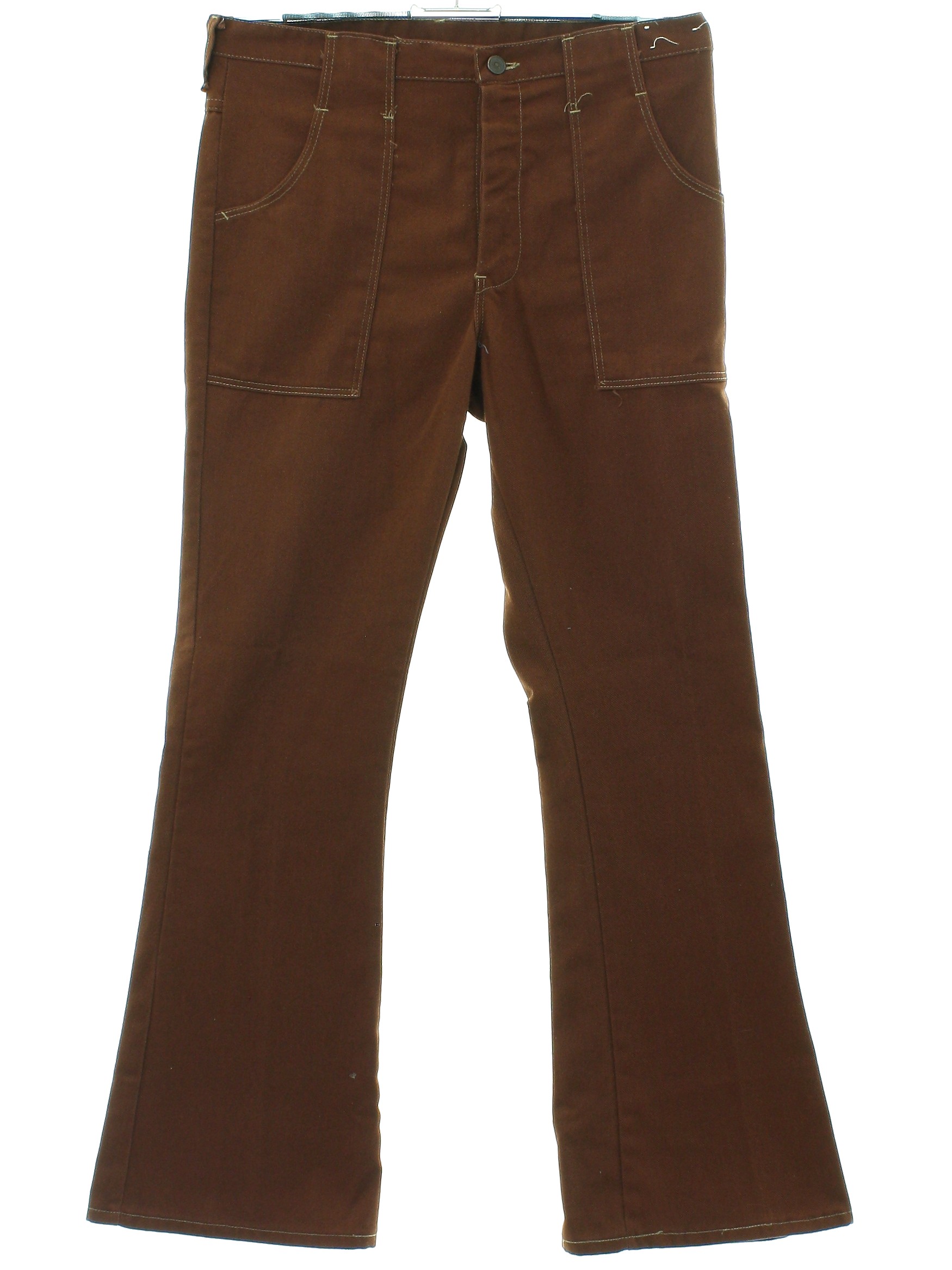 Retro 70's Bellbottom Pants: 70s -No Label- Mens terracotta brown ...