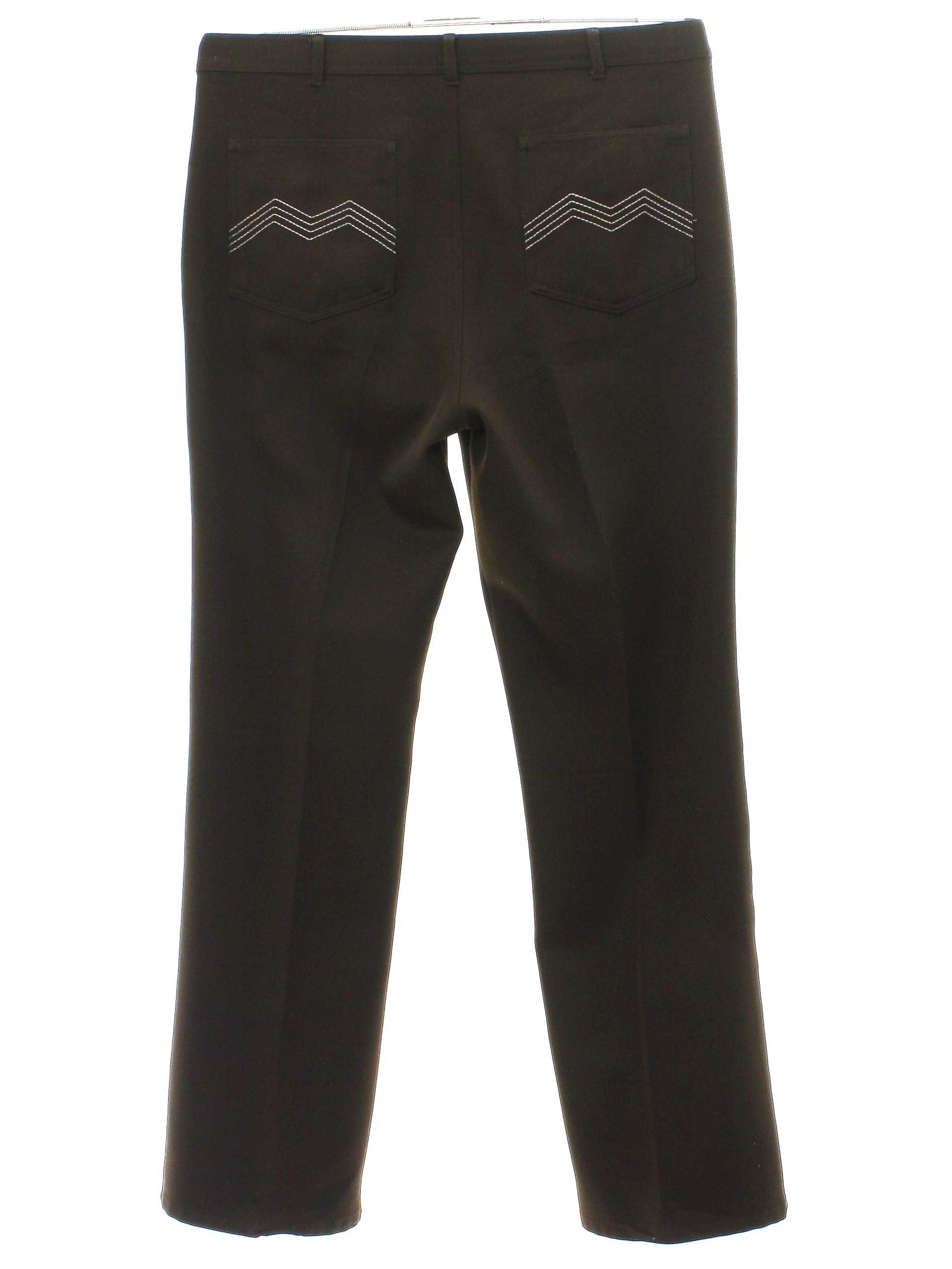 Seventies Flared Pants / Flares: 70s -100 Percent Polyester- Mens dark