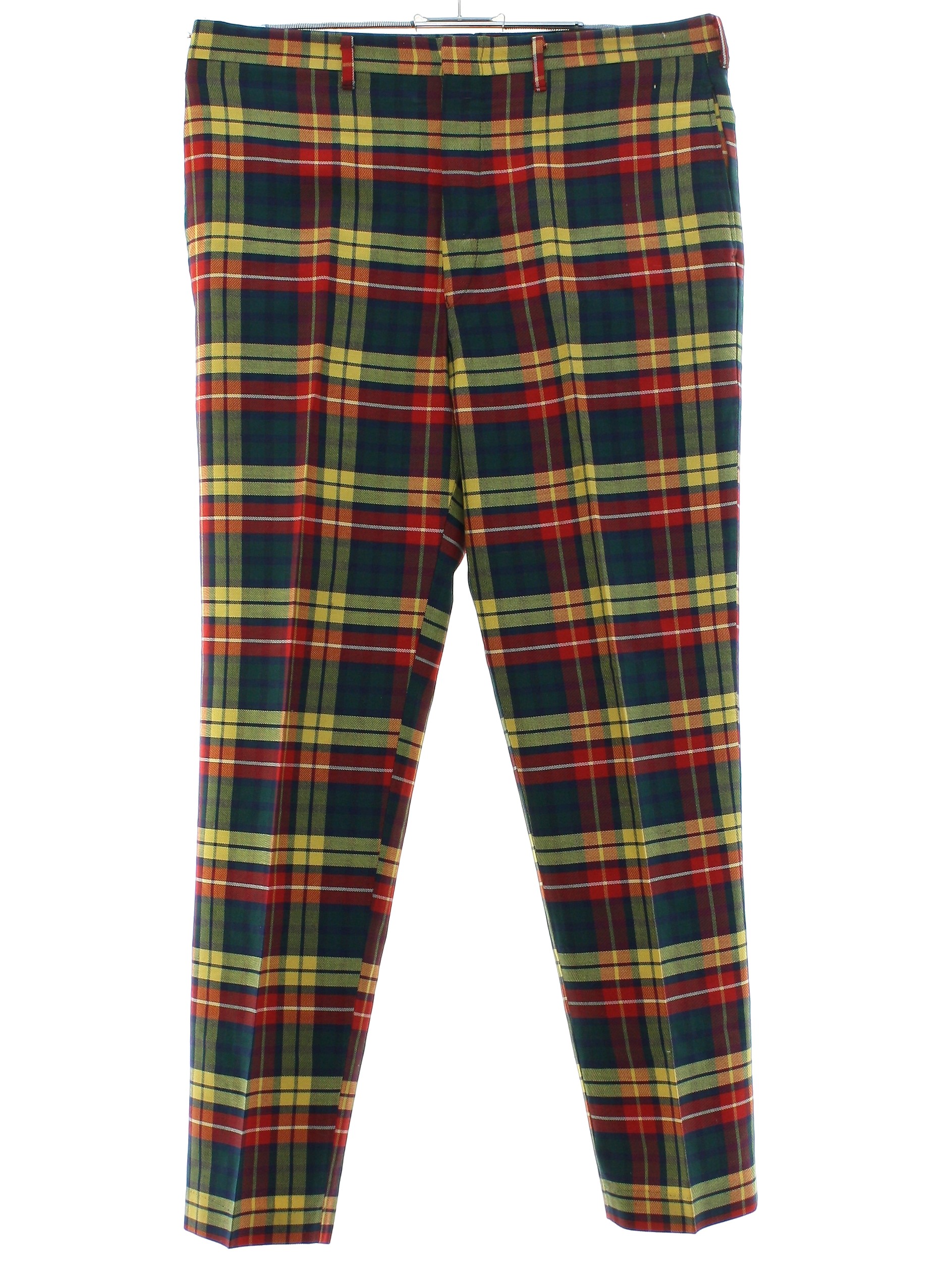 mens 70's plaid pants