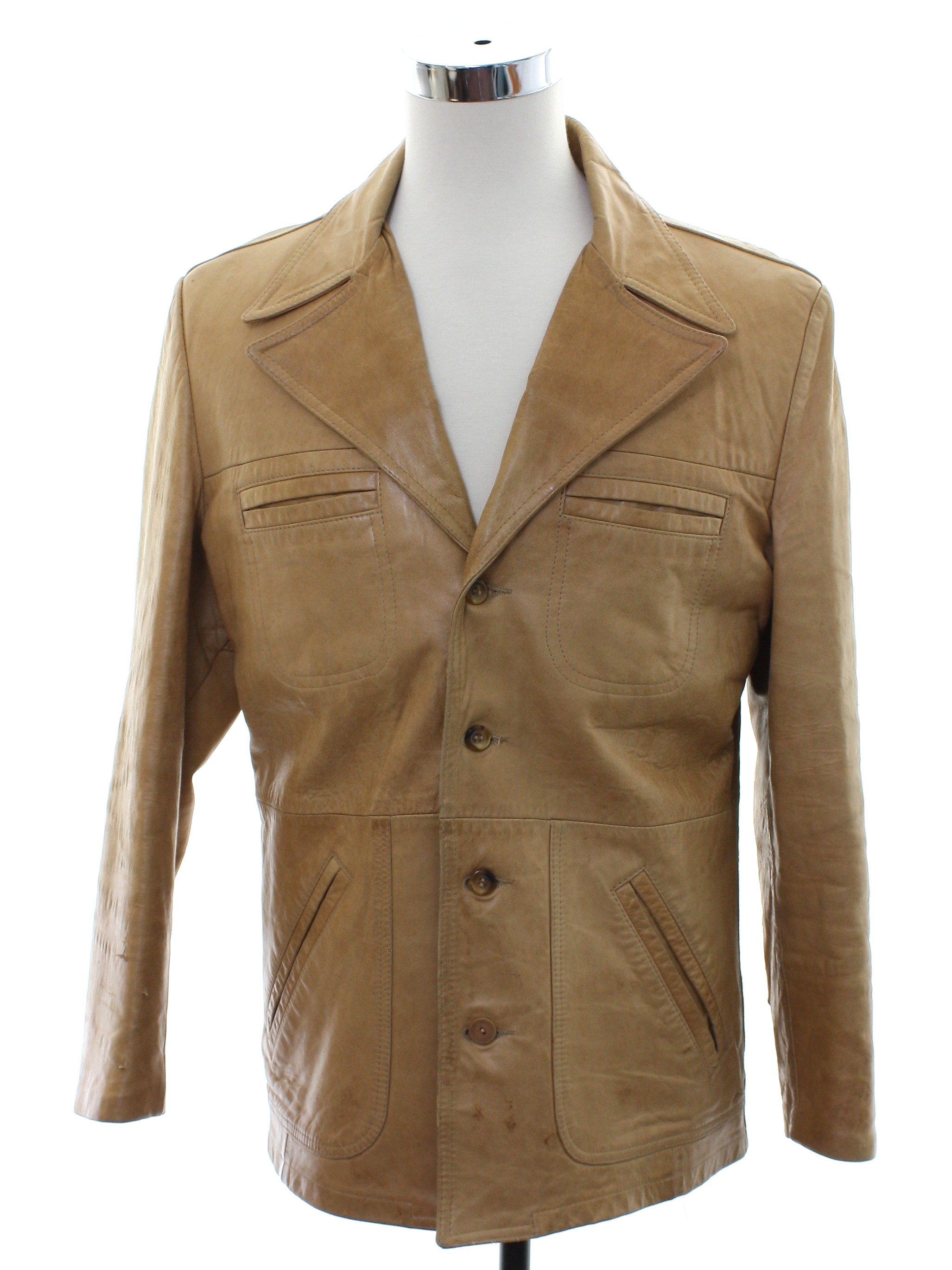 1970's Vintage Remy Leather Jacket: 70s -Remy- Mens light tan ...