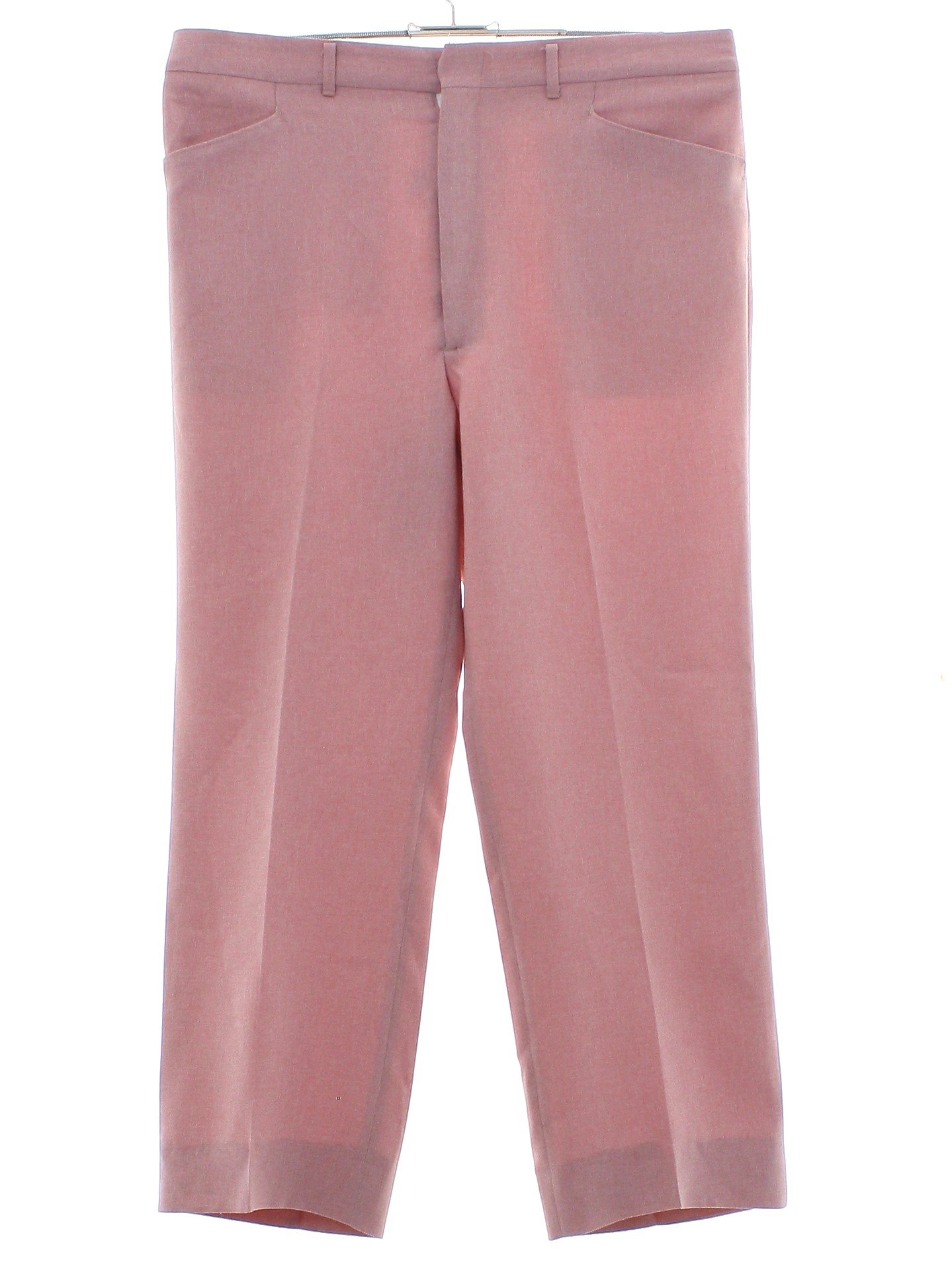 1970's Retro Pants: 70s -Haggar- Mens hazy pink solid colored polyester ...
