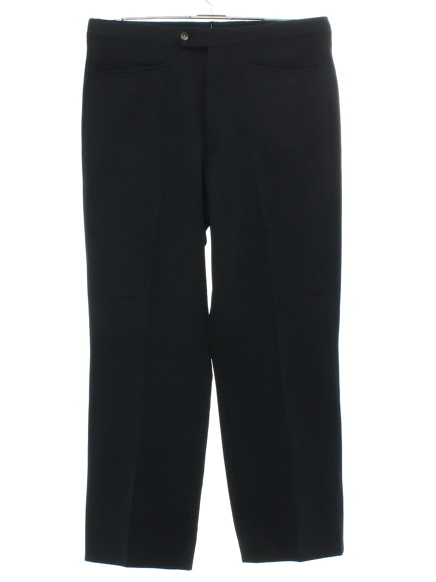 Vintage Sansabelt Seventies Pants: 70s -Sansabelt- Mens black solid ...