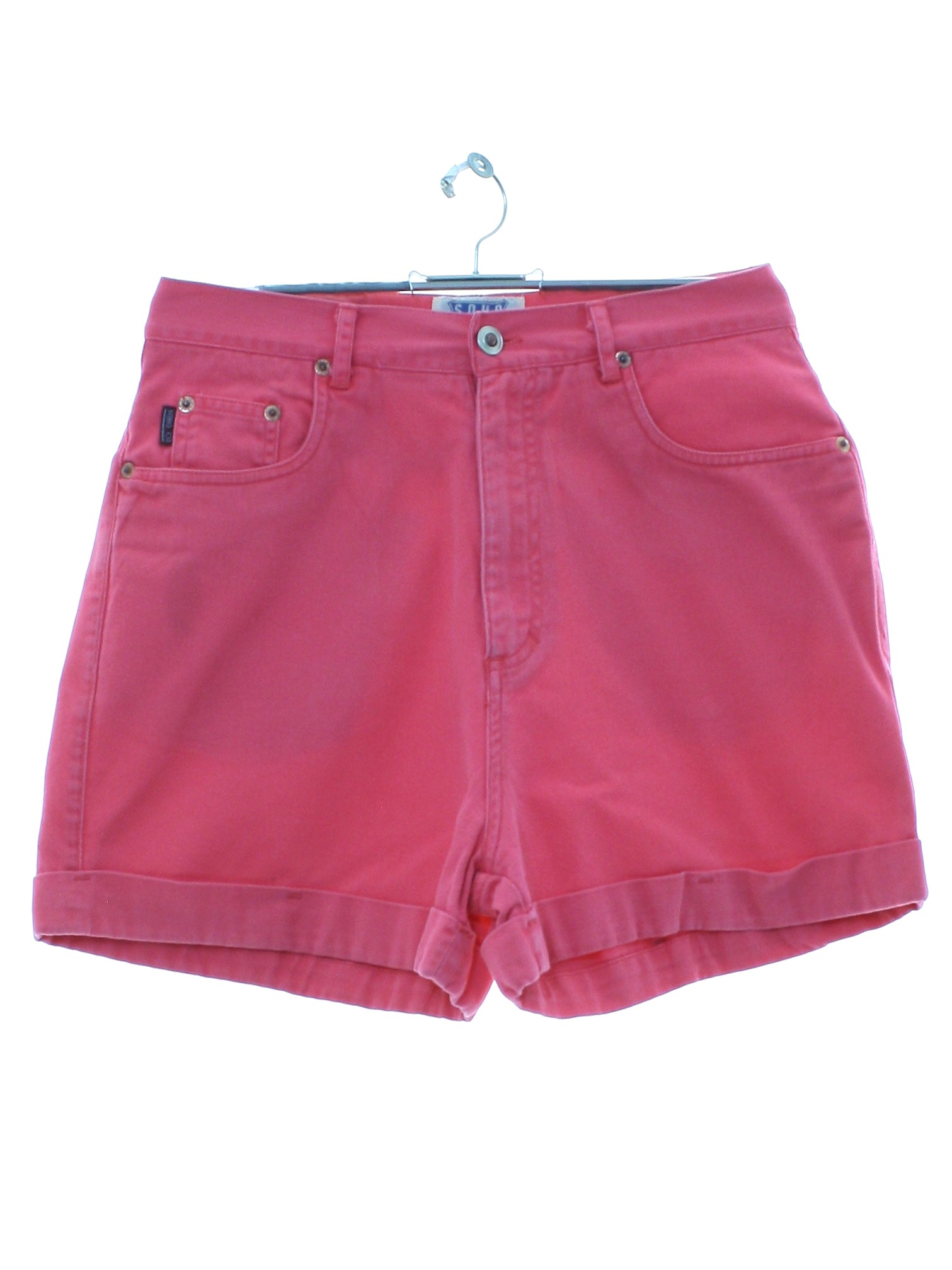 Vintage 1990's Shorts: 90s -SOHO Campagne- Womens coral-pink cotton ...