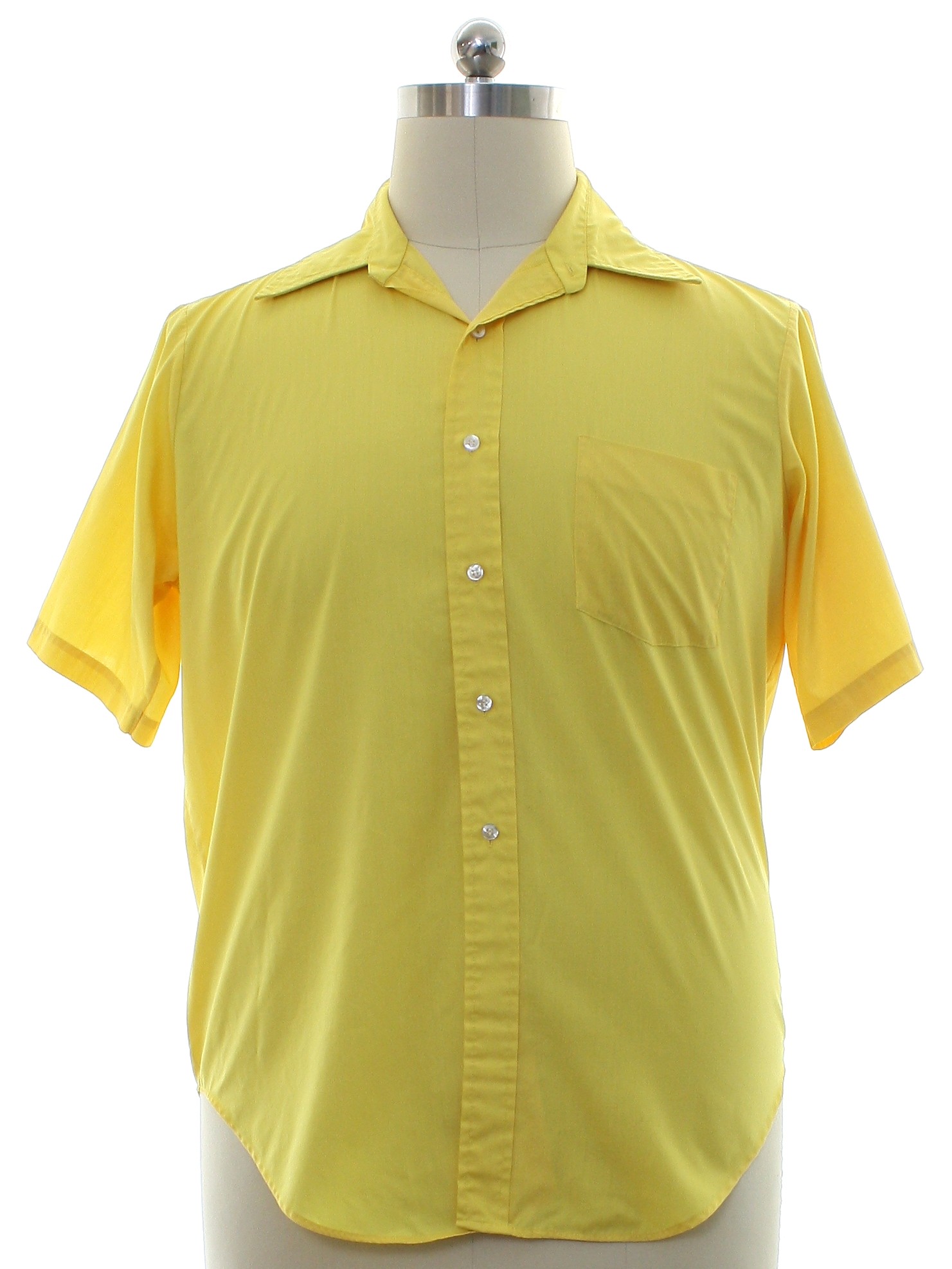 1970 s Retro Shirt 70s Kent Arrow Mens Marigold Yellow Polyester 1970-s-retro-shirt-70s-kent-arrow-mens-marigold-yellow-polyester