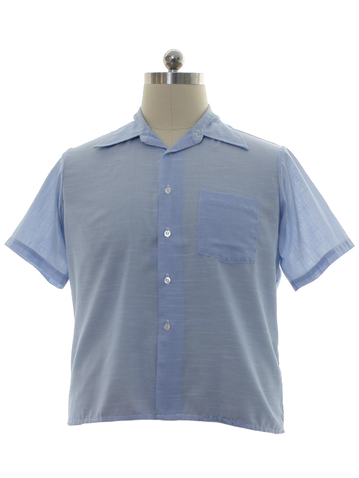 JC Penney 70's Vintage Shirt: Early 70s -JC Penney- Mens sky blue