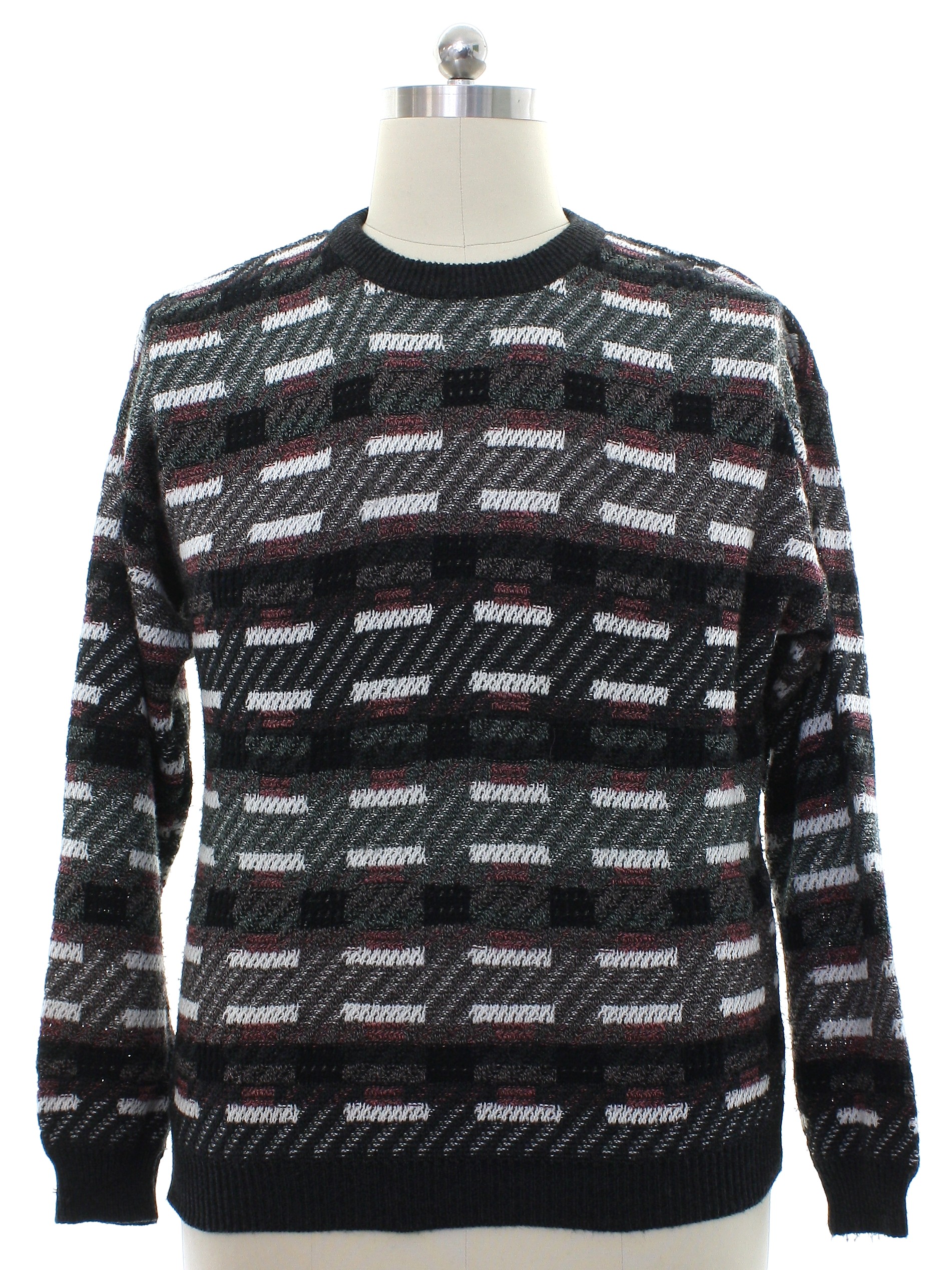 1980s Jantzen Sweater: 80s style (made in 90s) -Jantzen- Mens charcoal ...