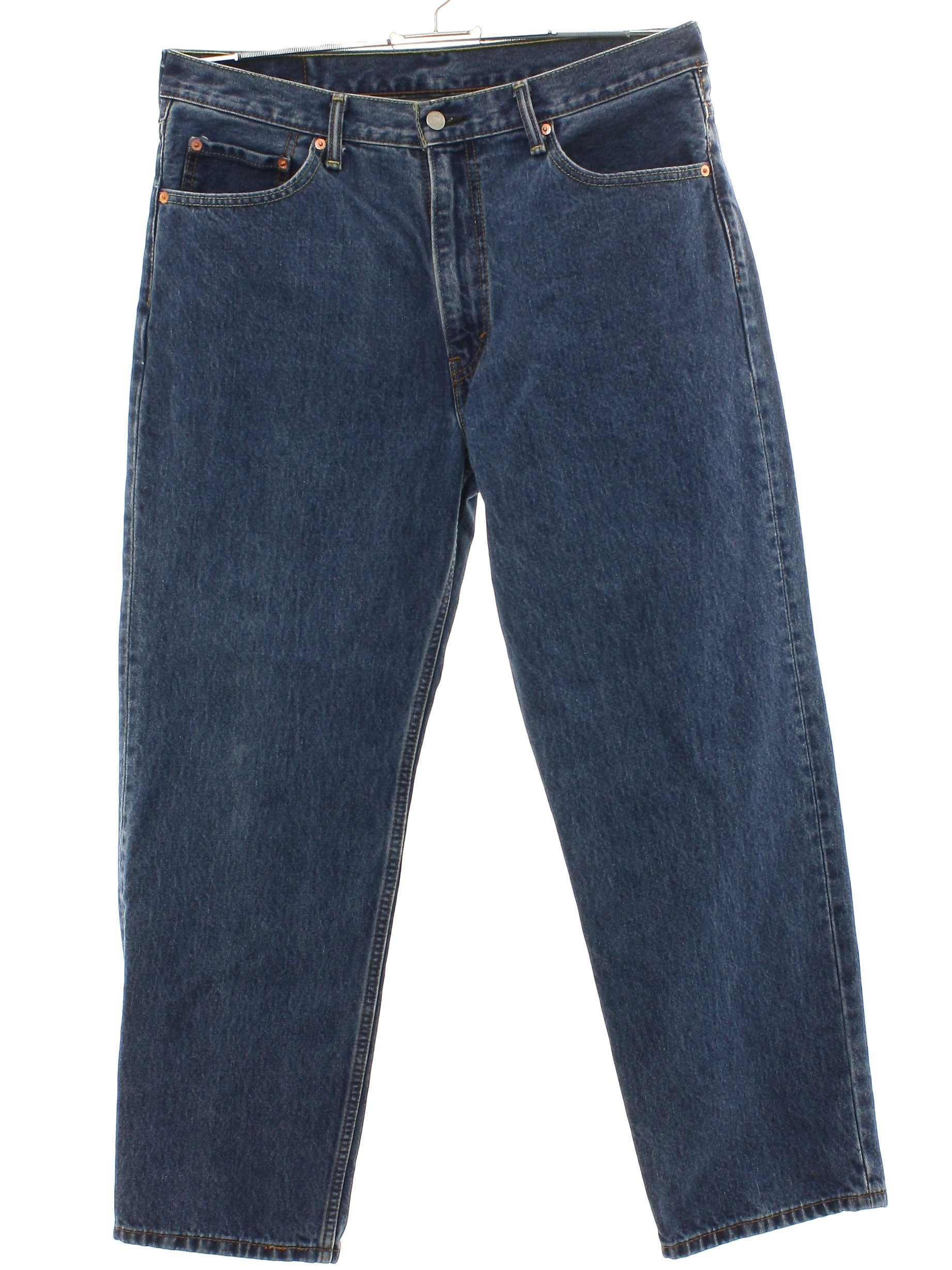 Pants: 90s -Levis 550- Mens slightly faded blue cotton denim denim ...