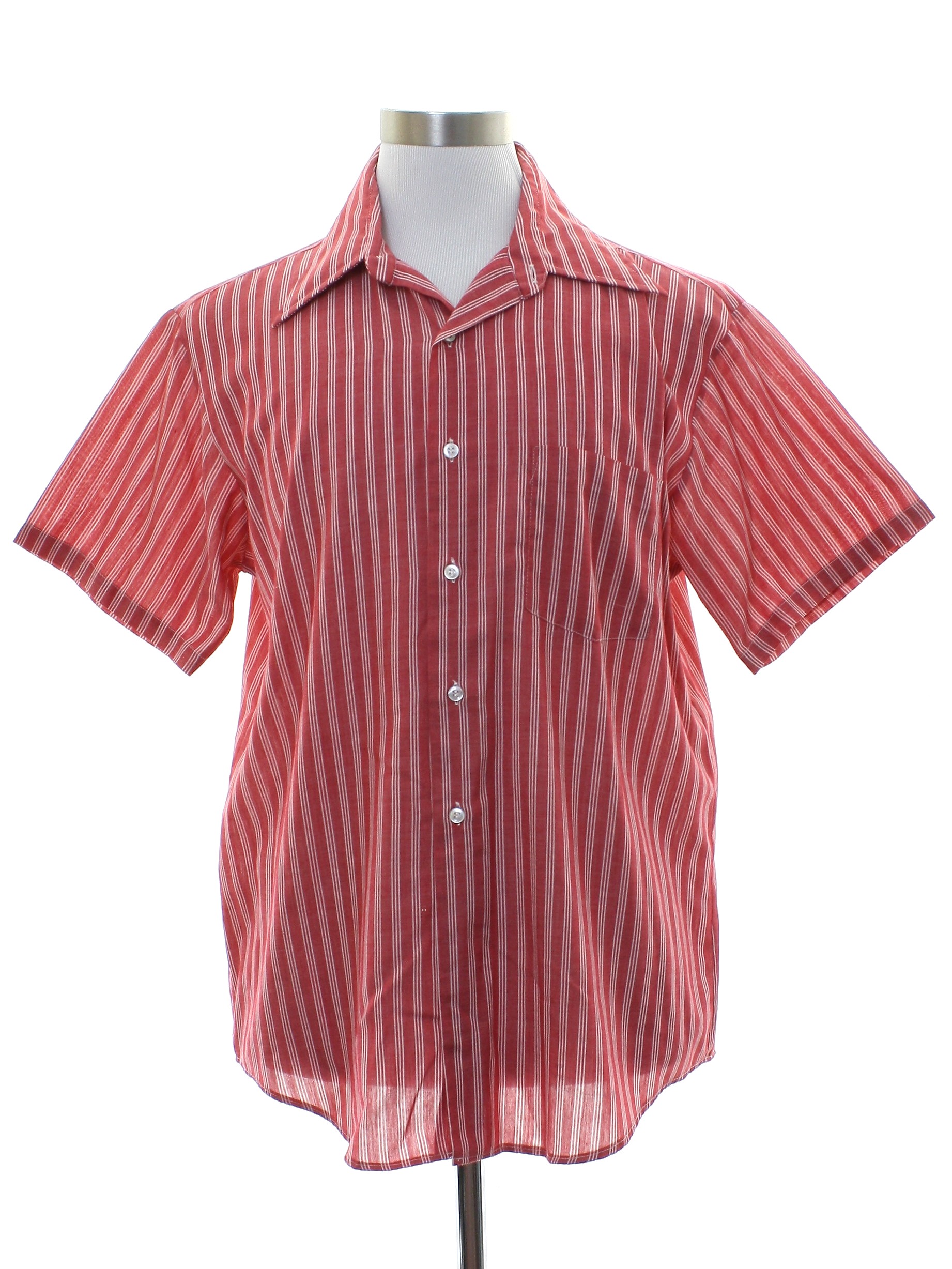 1970's Vintage John Blair Shirt: 70s -John Blair- Mens dusty strawberry ...