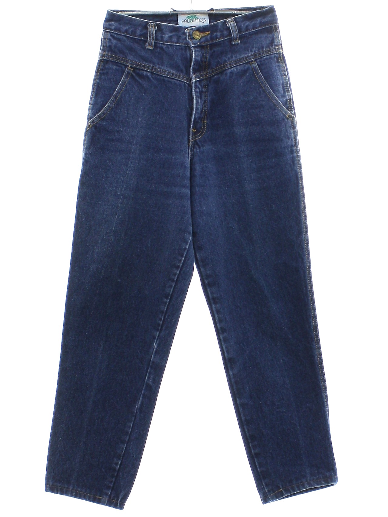 Retro 90's Pants: 90s -Palmetto- Girls slightly faded dark blue cotton ...