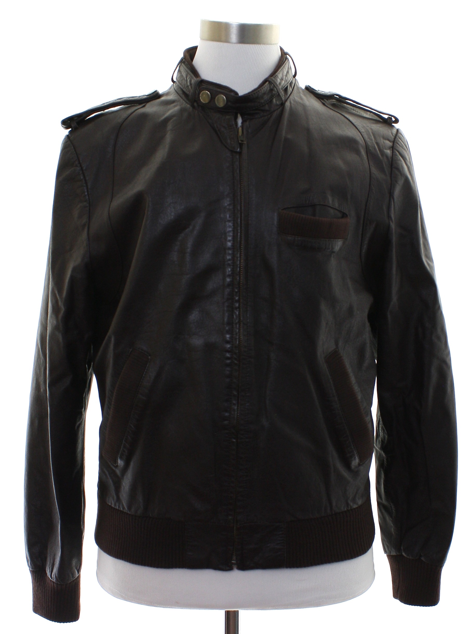 80s Leather Jacket (Golden State): 80s -Golden State- Mens dark brown ...
